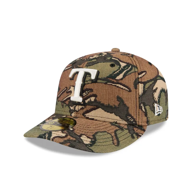 Texas Rangers Three Looms Jacquard Camo 59FIFTY Fitted Hat sold by New Era