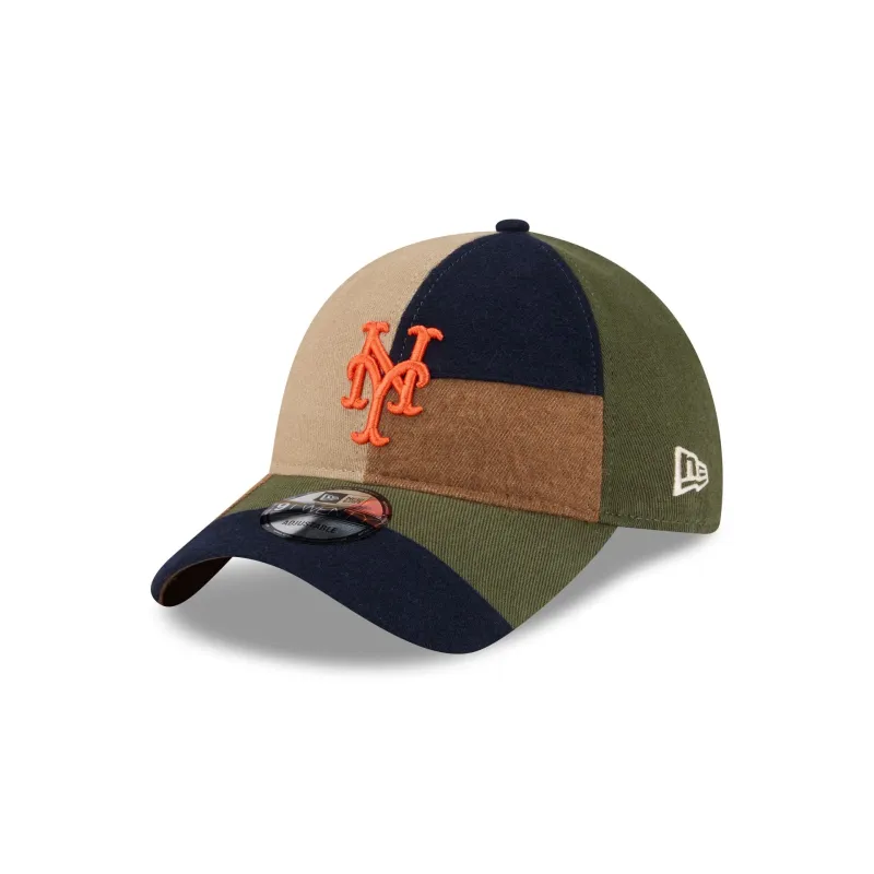 New York Mets Three Looms Cotton Twill Patchwork 9TWENTY Adjustable Hat sold by New Era