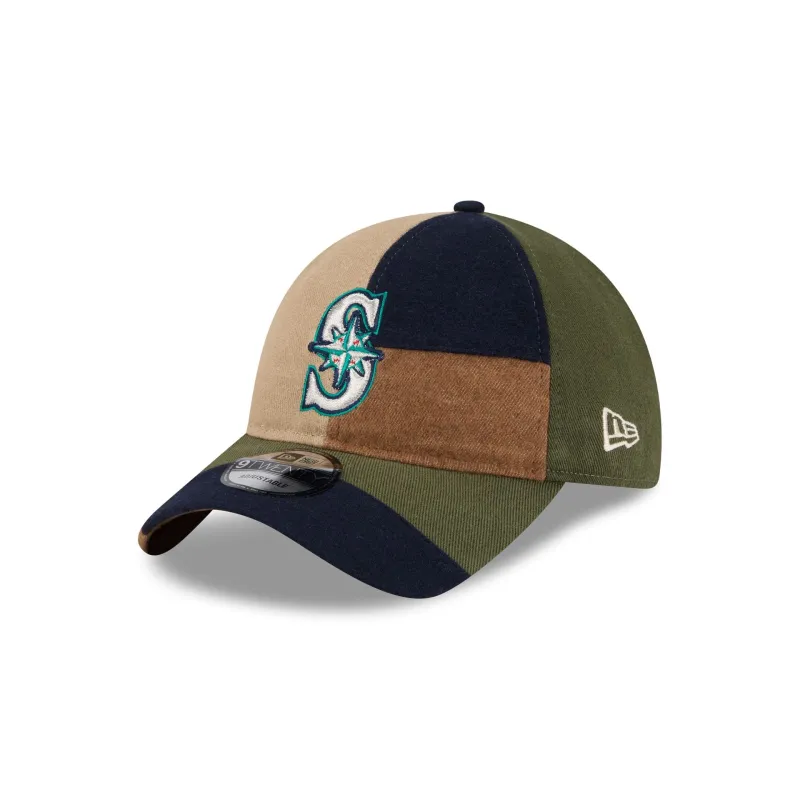 Seattle Mariners Three Looms Cotton Twill Patchwork 9TWENTY Adjustable Hat sold by New Era