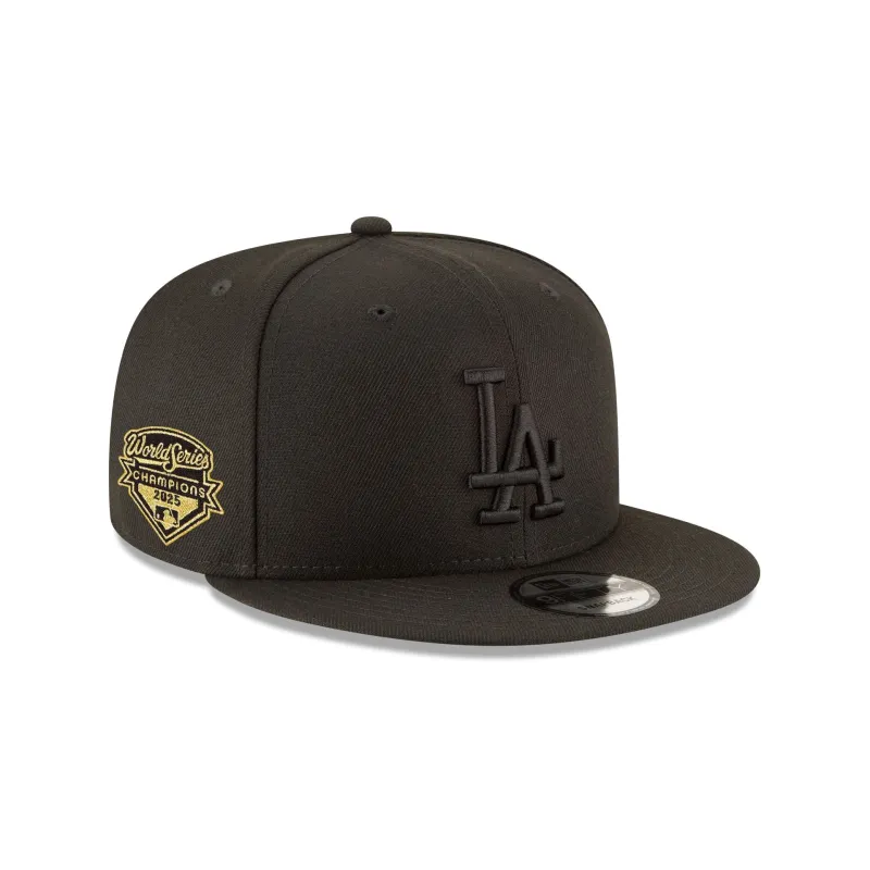 Los Angeles Dodgers 2025 World Series Champions Black on Black 9FIFTY Snapback Hat sold by New Era