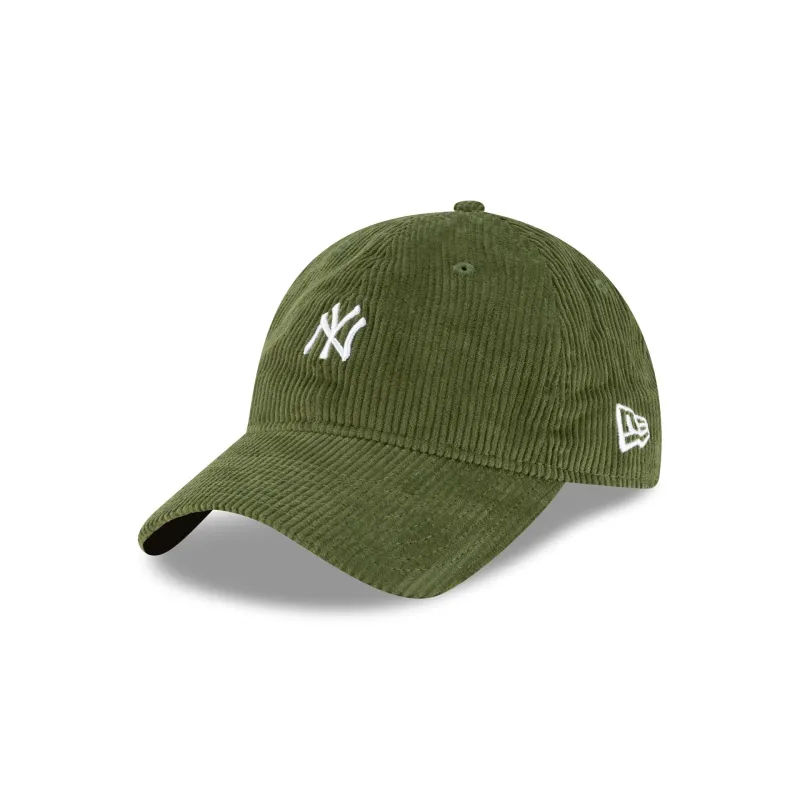 New York Yankees Mini Logo Green Corduroy 9TWENTY Adjustable Hat sold by New Era
