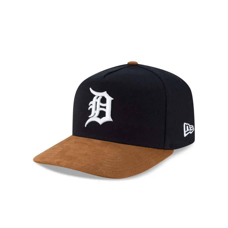 Detroit Tigers Brown Suede Visor 9FORTY A-Frame Snapback Hat sold by New Era