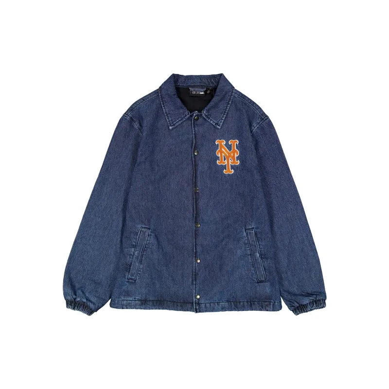 New York Mets Denim Coaches Jacket made by New Era