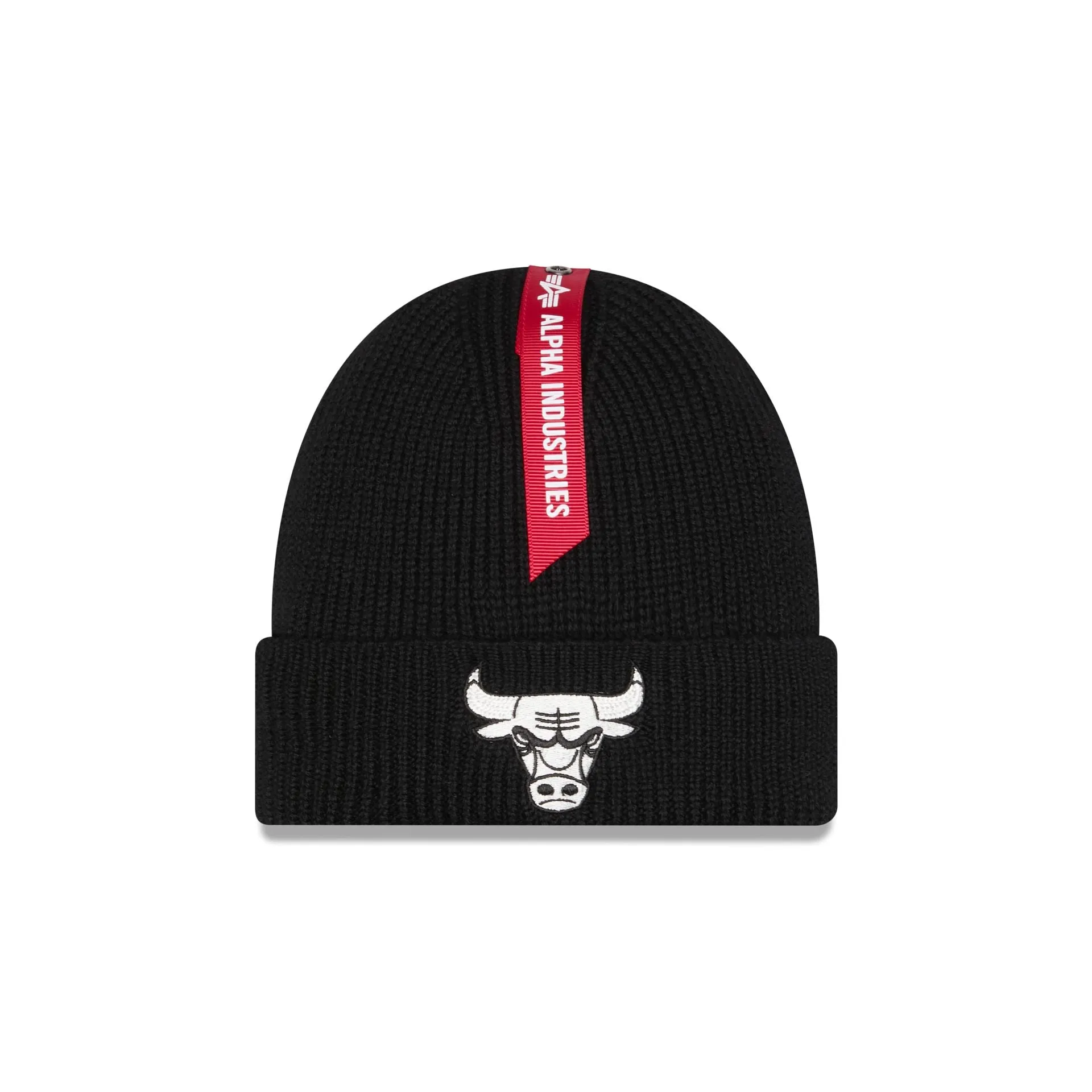 Alpha Industries x Chicago Bulls Black Cuff Knit Hat sold by New Era