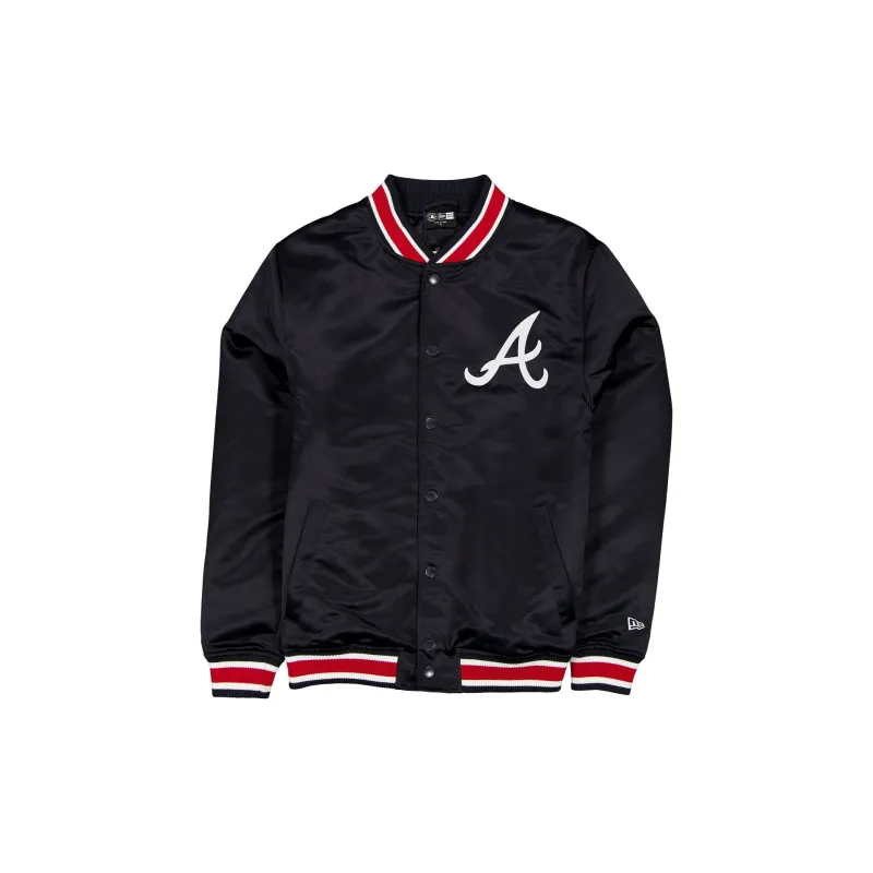 Atlanta Braves Sport Classics Navy Satin Jacket made by New Era