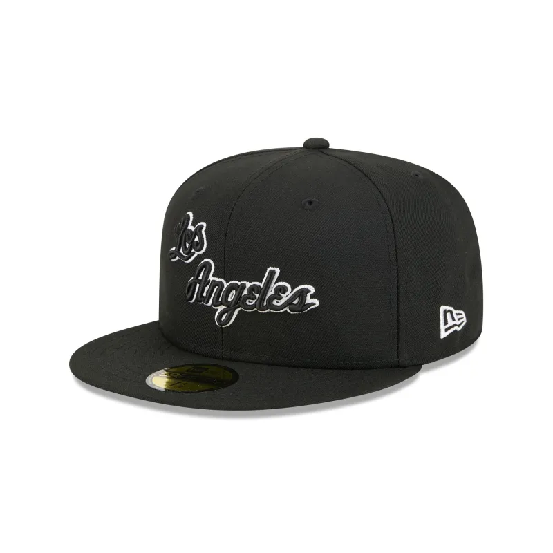 Los Angeles Lakers 1960-1965 Hardwood Classics Black 59FIFTY Fitted Hat sold by New Era