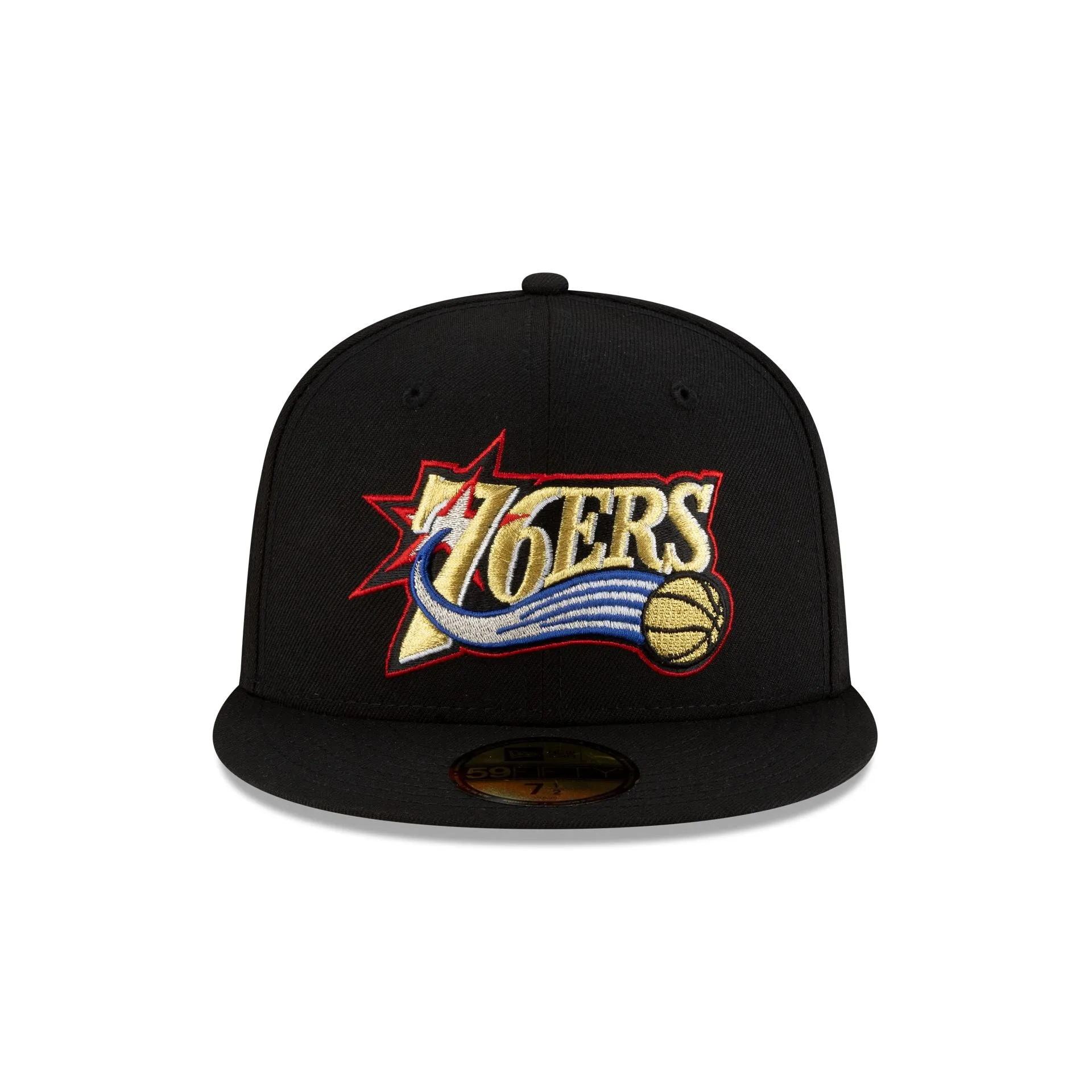 Philadelphia 76ers 1963-1976 Hardwood Classics Poly Black 59FIFTY Fitted Hat sold by New Era product image thumbnail 2