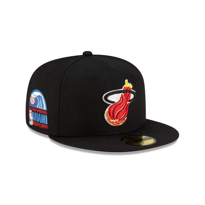 Miami Heat 1988-1998 Hardwood Classics Black 59FIFTY Fitted Hat sold by New Era
