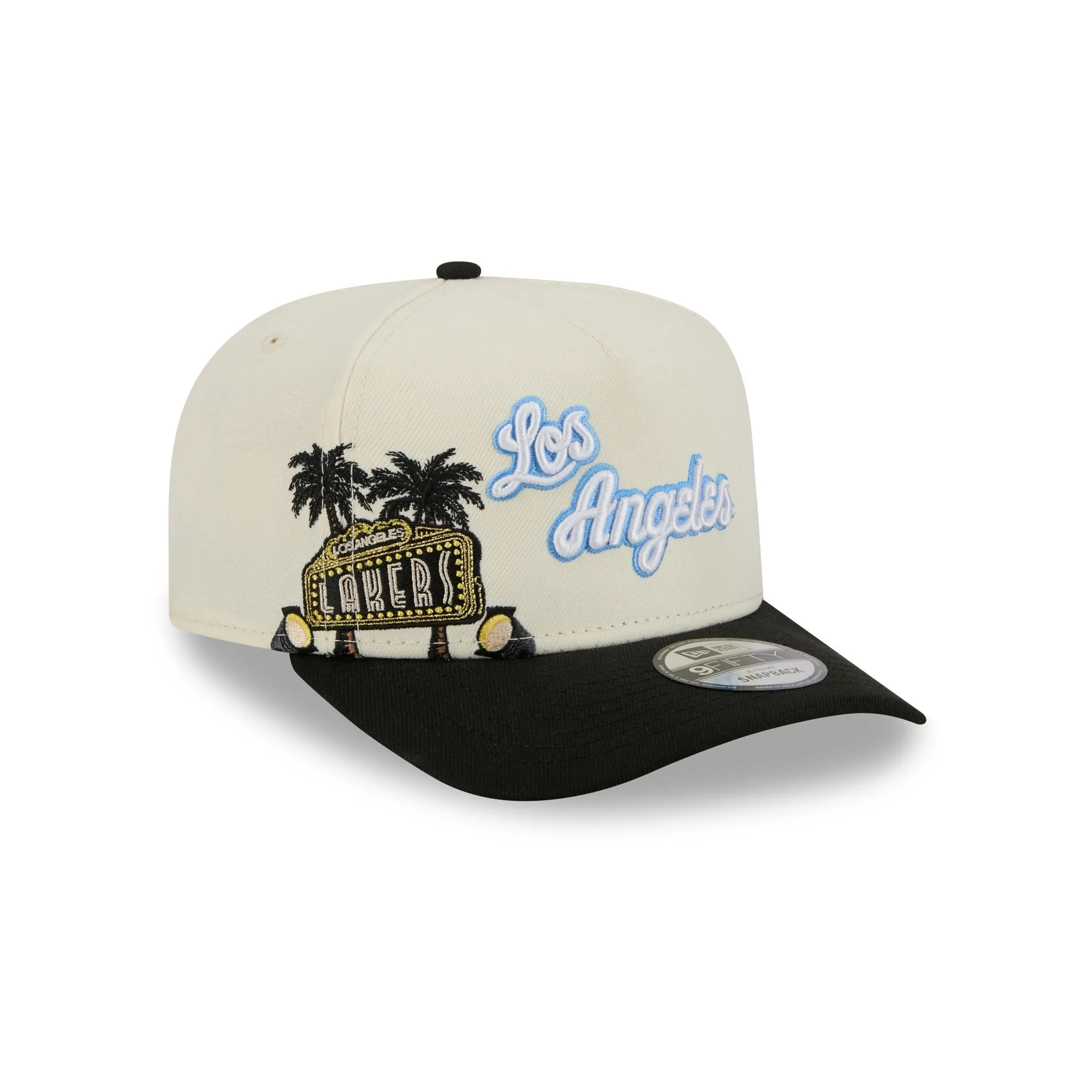 Los Angeles Lakers 1976-2000 Hardwood Classics Chrome White 9FIFTY A-Frame Snapback Hat sold by New Era product image thumbnail 3