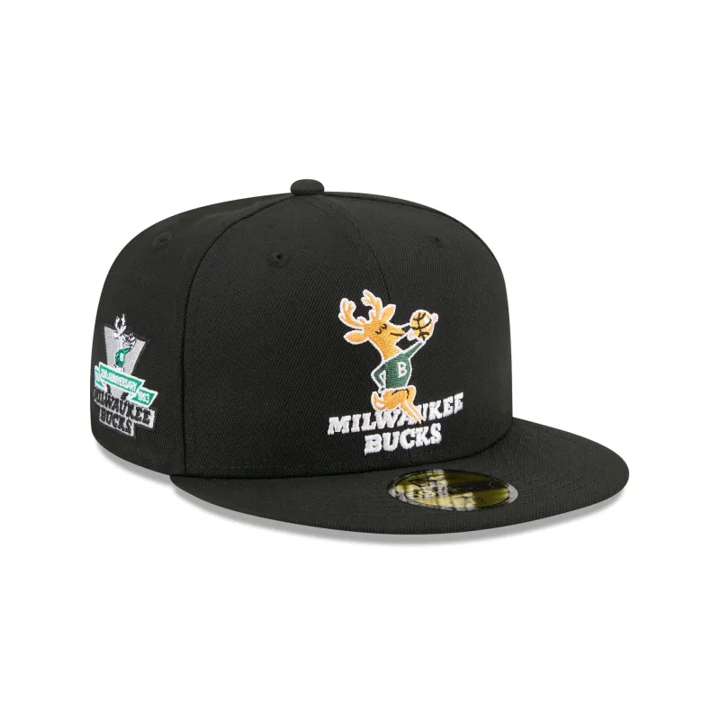 Milwaukee Bucks 1968-1992 Hardwood Classics Sidepatch 59FIFTY Fitted Hat sold by New Era