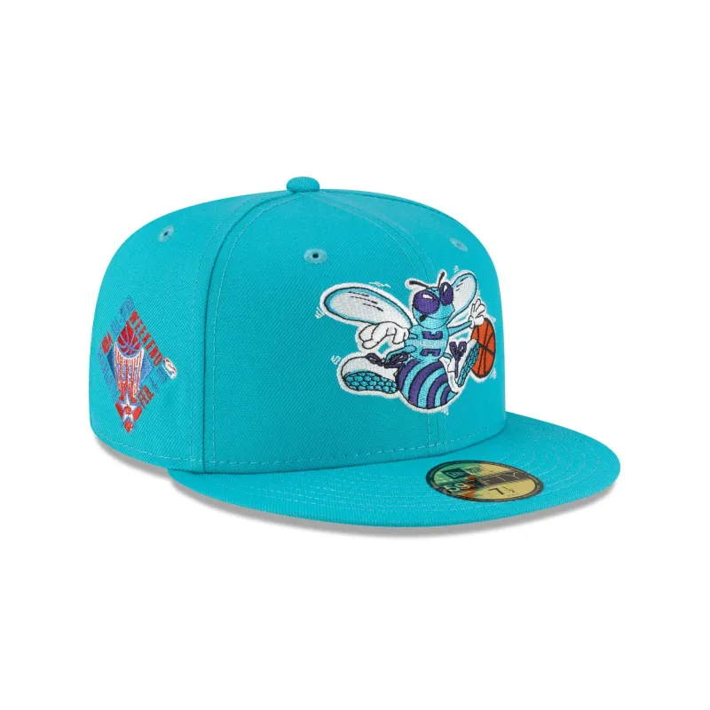 Charlotte Hornets 1988-2002 Hardwood Classics Teal 59FIFTY Fitted Hat sold by New Era