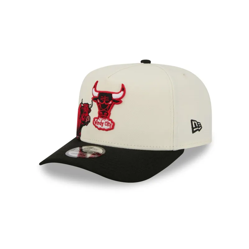 Chicago Bulls 1960-1970 Hardwood Classics Chrome White 9FIFTY A-Frame Snapback Hat sold by New Era