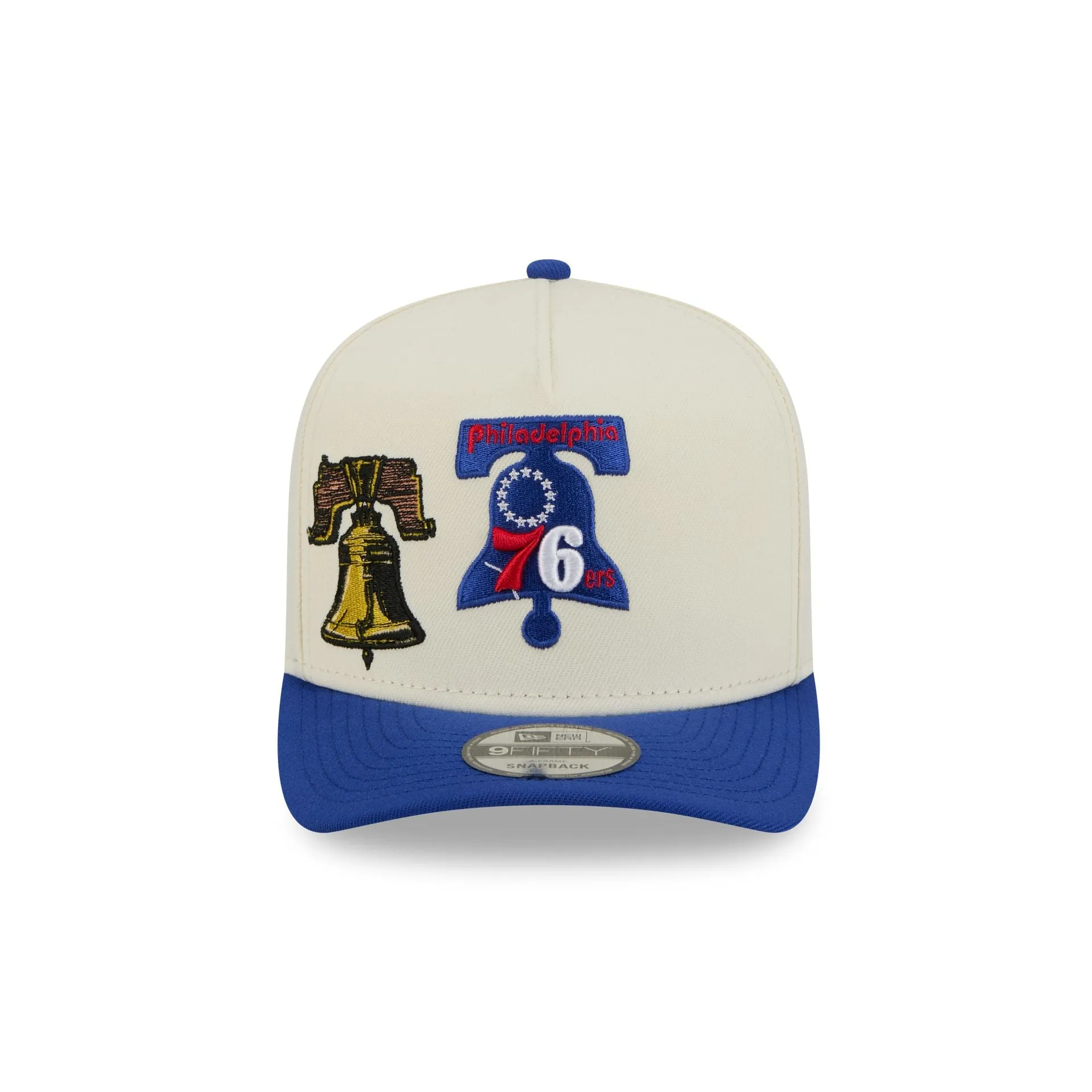 Philadelphia 76ers 1963-1976 Hardwood Classics Chrome White 9FIFTY A-Frame Snapback Hat sold by New Era product image thumbnail 2
