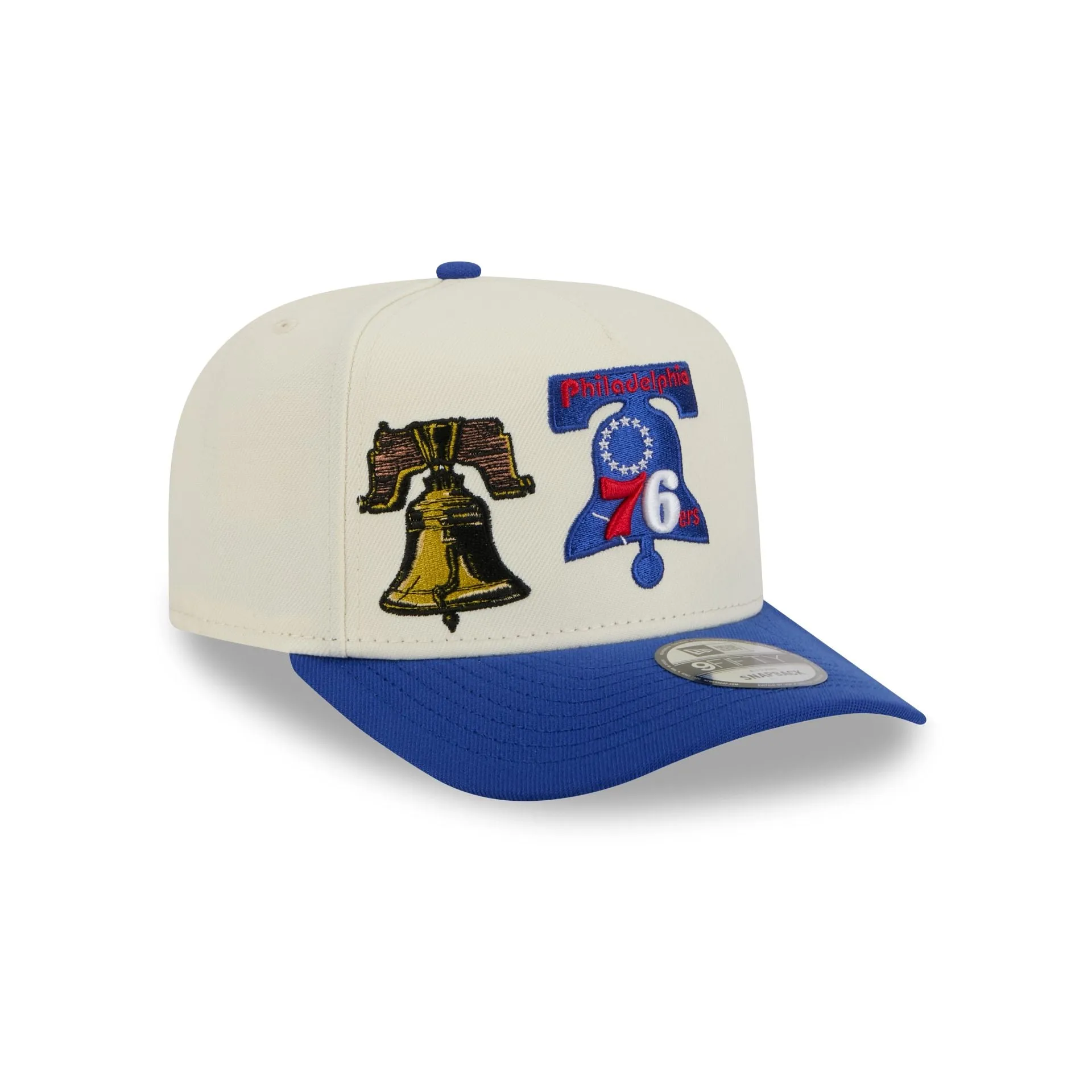 Philadelphia 76ers 1963-1976 Hardwood Classics Chrome White 9FIFTY A-Frame Snapback Hat sold by New Era product image thumbnail 3