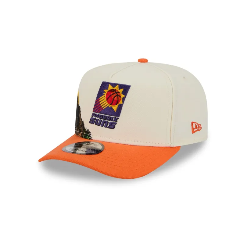Phoenix Suns 1968-1991 Hardwood Classics Chrome White 9FIFTY A-Frame Snapback Hat sold by New Era
