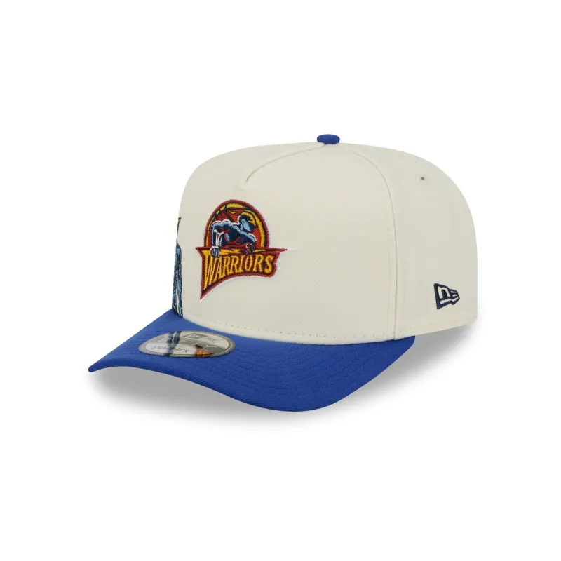 Golden State Warriors 1997-2009 Hardwood Classics Chrome White 9FIFTY A-Frame Snapback Hat sold by New Era