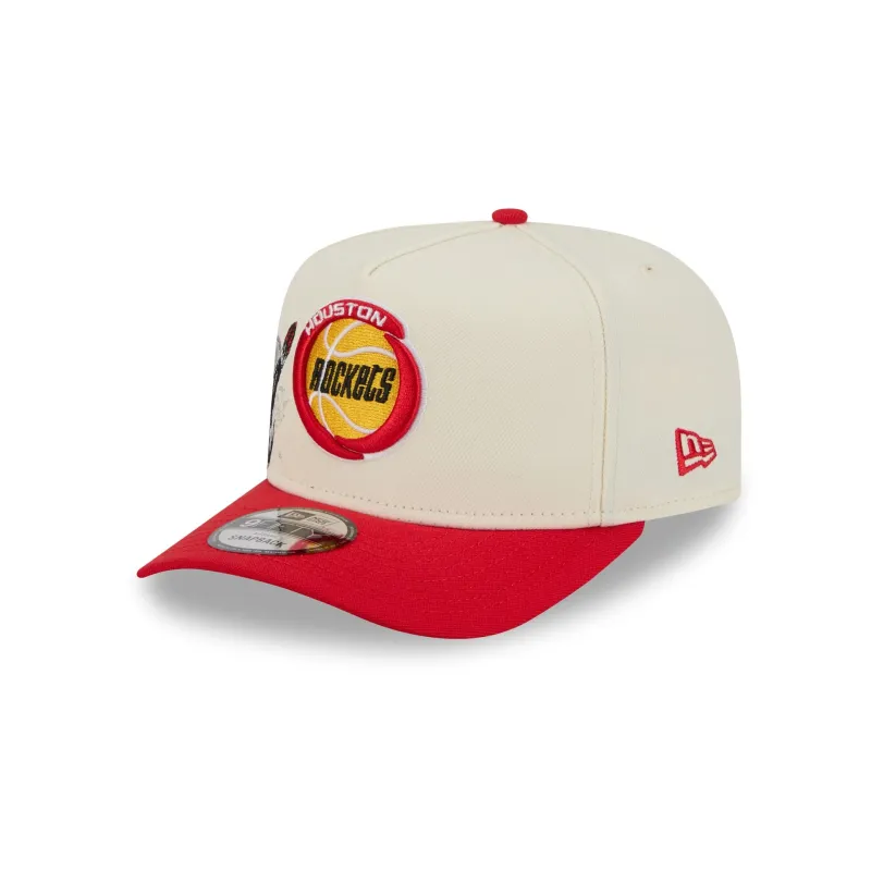 Houston Rockets 1972-1994 Hardwood Classics Chrome White 9FIFTY A-Frame Snapback Hat sold by New Era