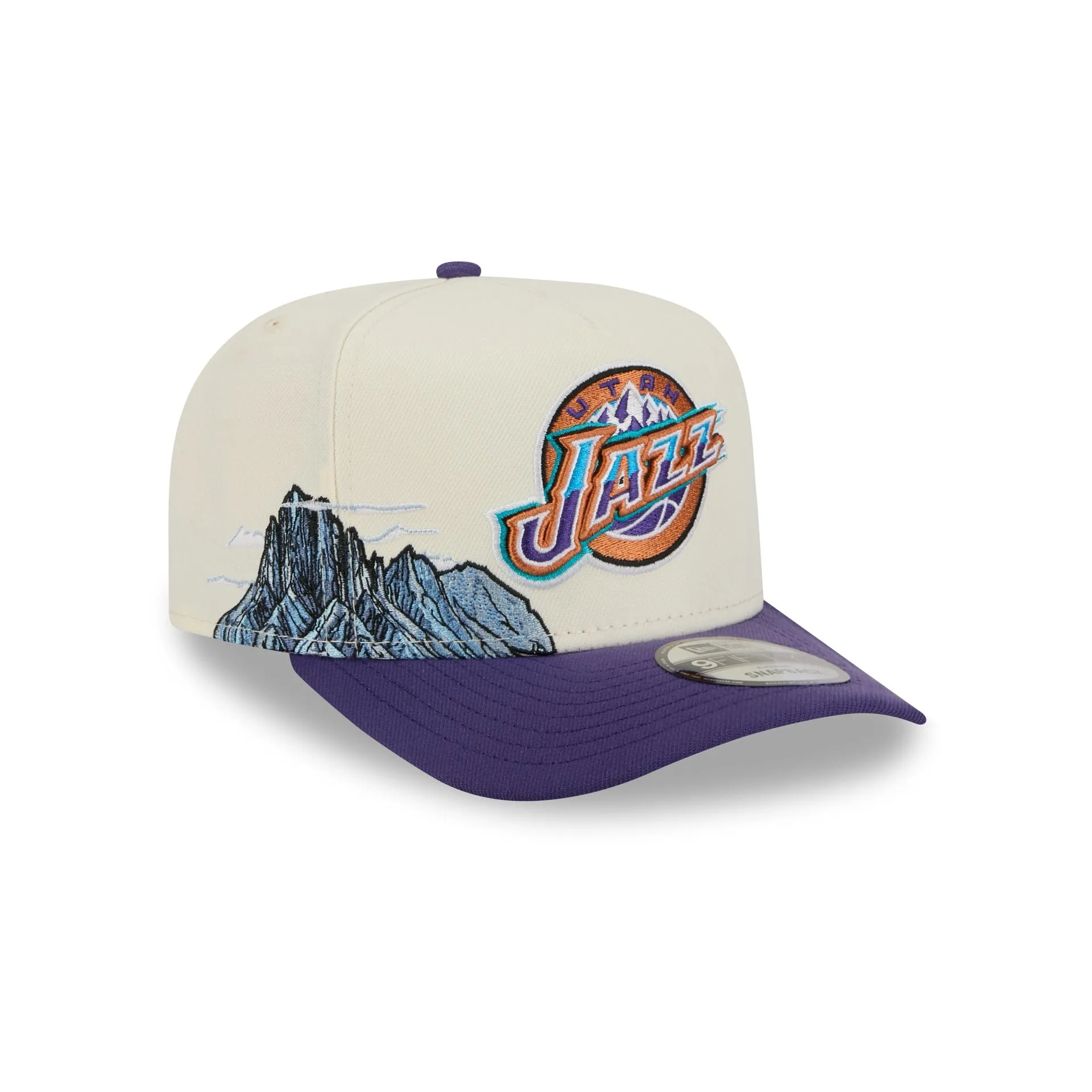 Utah Jazz 1979-1996 Hardwood Classics Chrome White 9FIFTY A-Frame Snapback Hat sold by New Era product image thumbnail 3