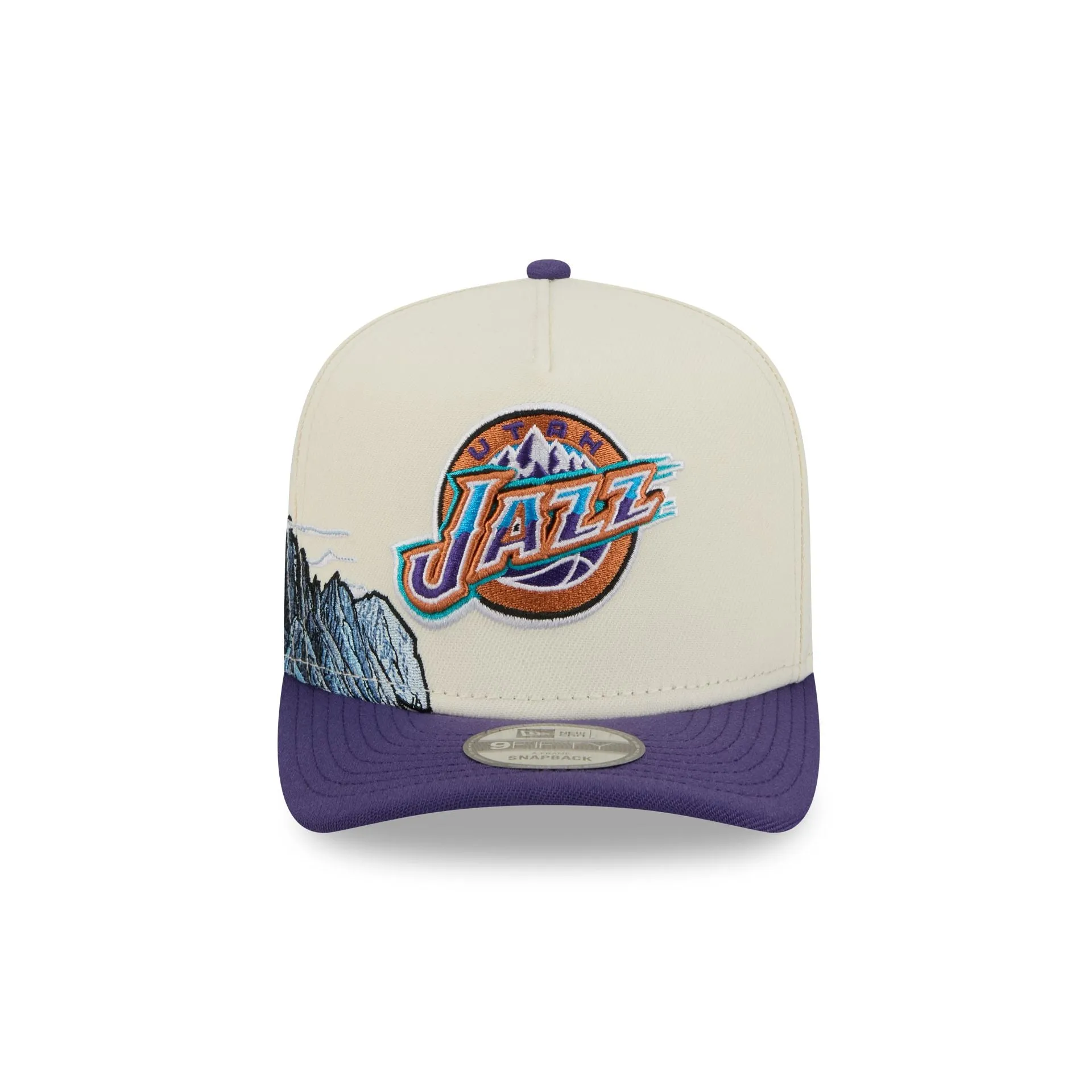 Utah Jazz 1979-1996 Hardwood Classics Chrome White 9FIFTY A-Frame Snapback Hat sold by New Era product image thumbnail 2