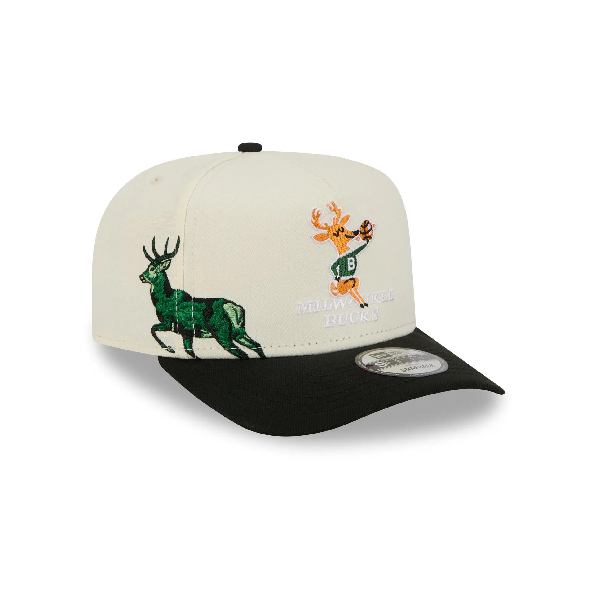 Milwaukee Bucks 1968-1992 Hardwood Classics Chrome White 9FIFTY A-Frame Snapback Hat sold by New Era product image thumbnail 3