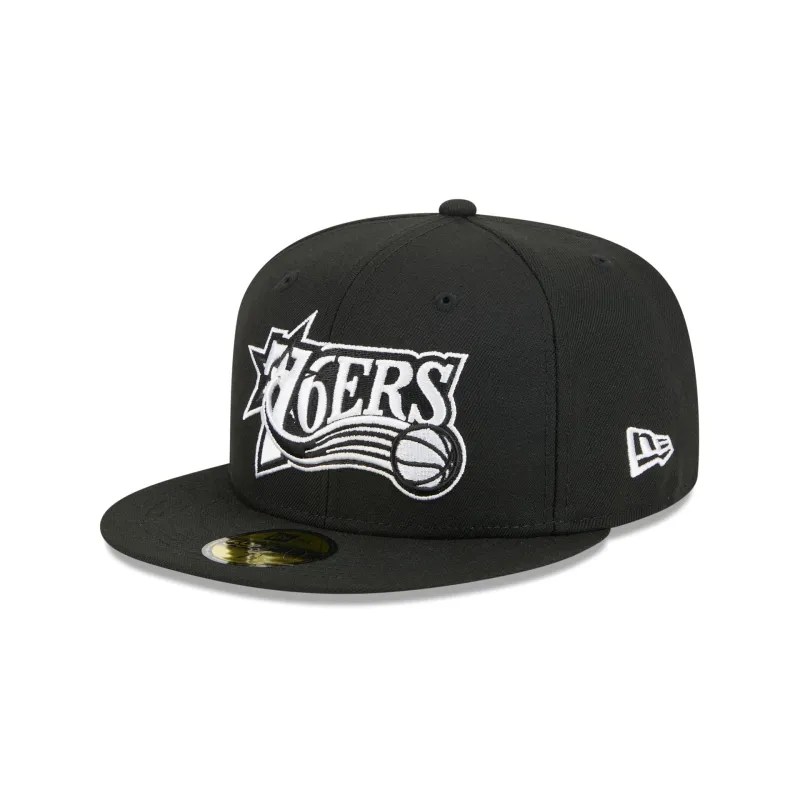 Philadelphia 76ers 1997-2008 Hardwood Classics Black 59FIFTY Fitted Hat sold by New Era