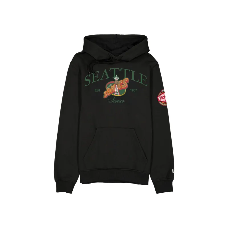 Seattle Supersonics 1975-1995 Hardwood Classics Black Hoodie made by New Era