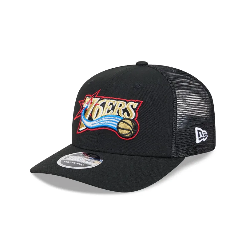 Philadelphia 76ers 1997-2008 Hardwood Classics 9SEVENTY Trucker Hat sold by New Era