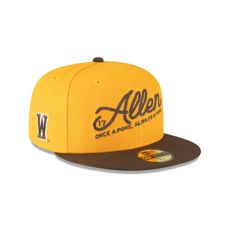 Wyoming Cowboys Josh Allen Jersey Retirement Gold 59FIFTY Fitted Hat sold by New Era