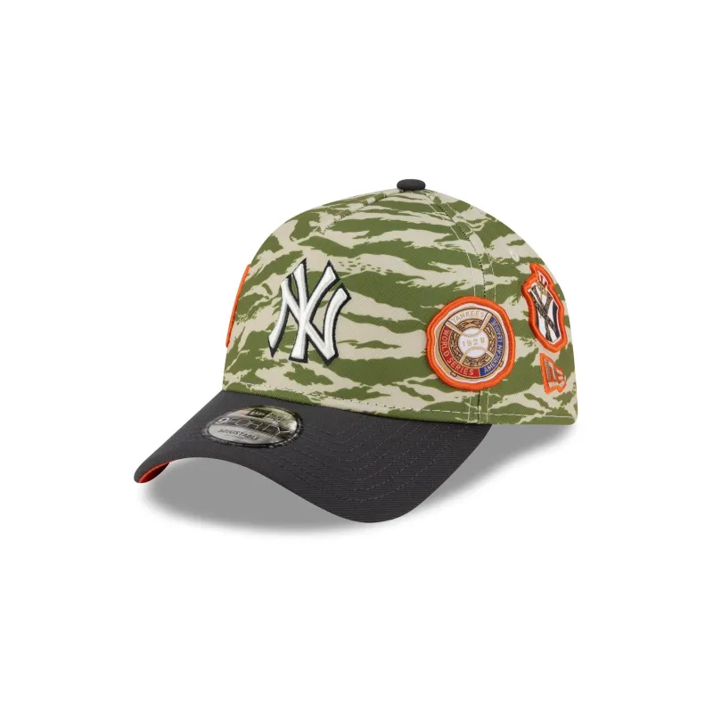 New York Yankees Tiger Camo Patches 9FORTY A-Frame Snapback Hat sold by New Era