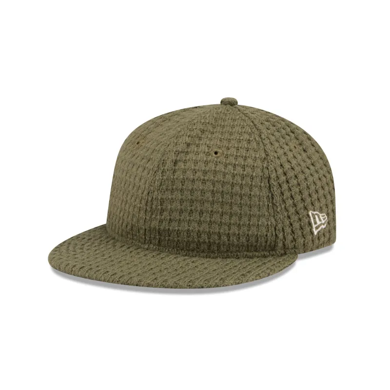 New Era Cap Waffle Knit Olive Retro Crown 9FIFTY Strapback Hat sold by New Era