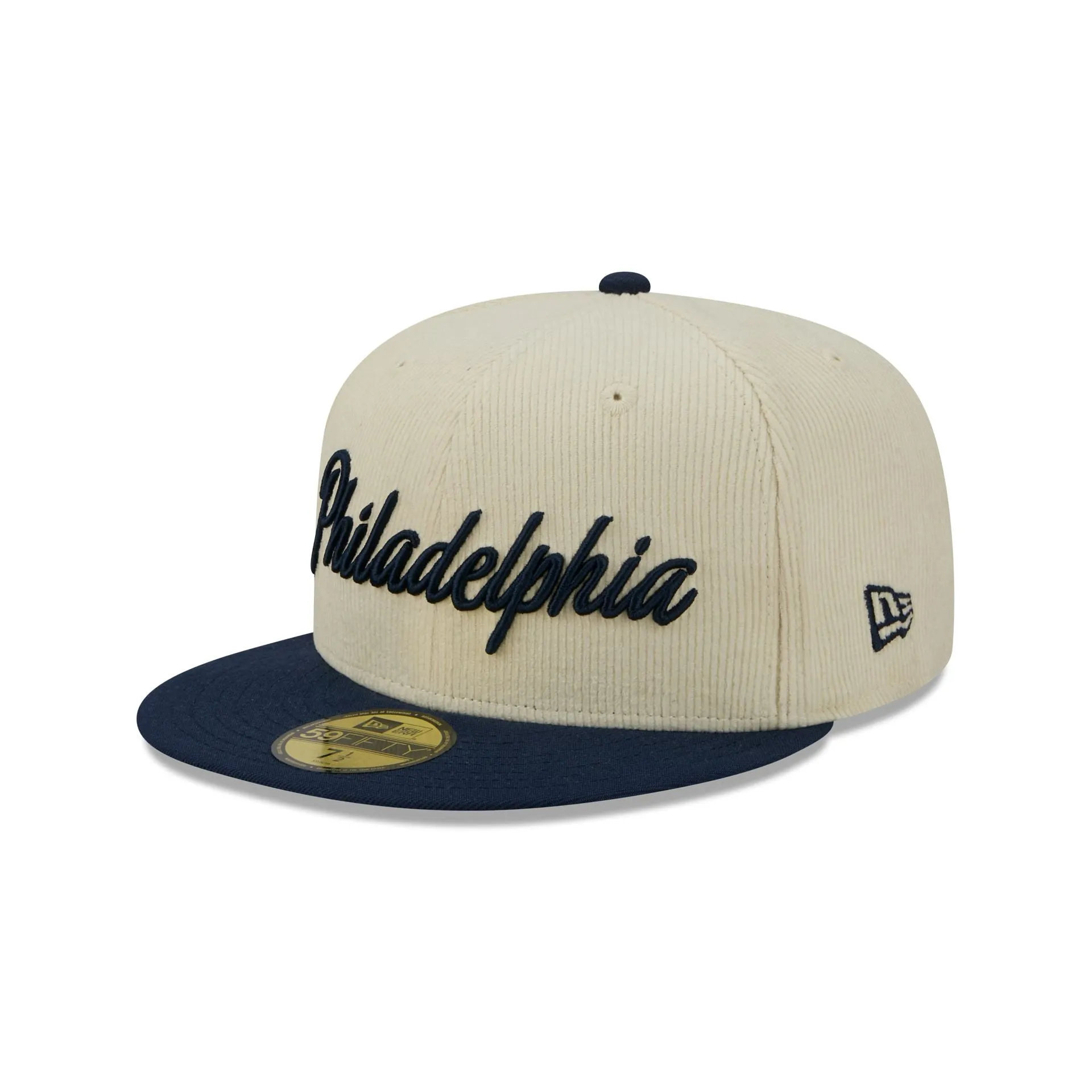 Philadelphia 76ers 2025 City Edition Chrome White Corduroy 59FIFTY Fitted Hat sold by New Era product image thumbnail 3