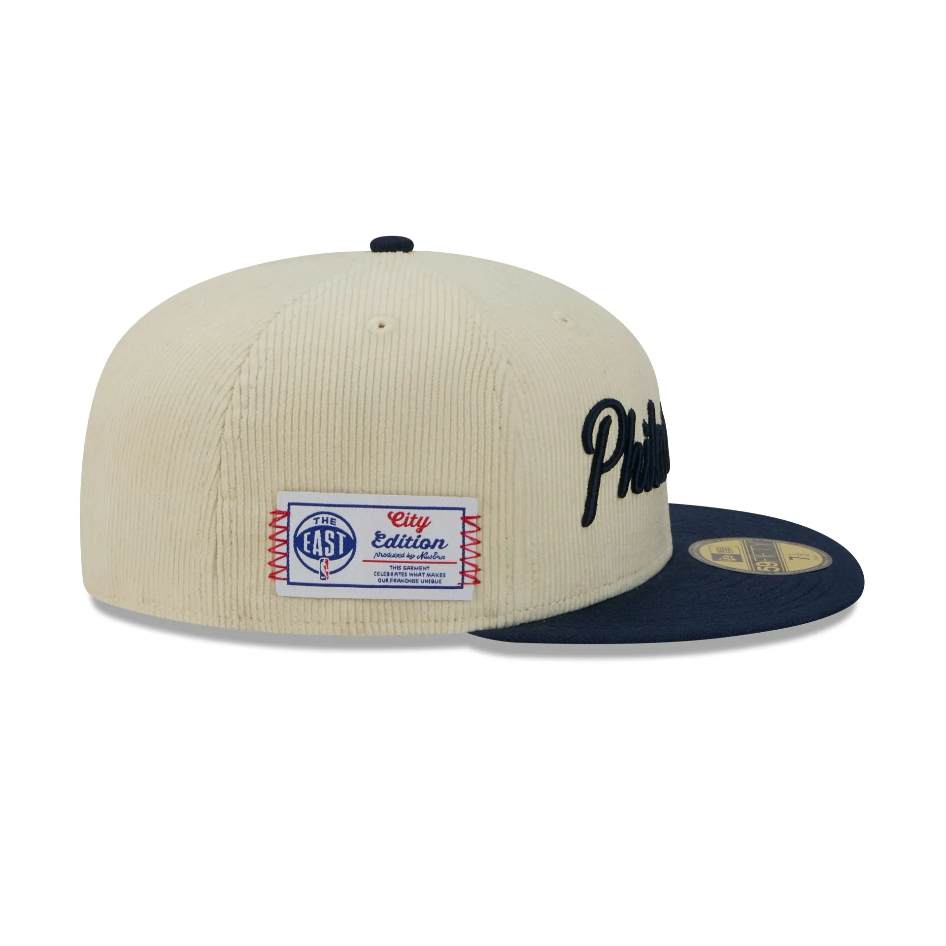 Philadelphia 76ers 2025 City Edition Chrome White Corduroy 59FIFTY Fitted Hat sold by New Era product image thumbnail 4