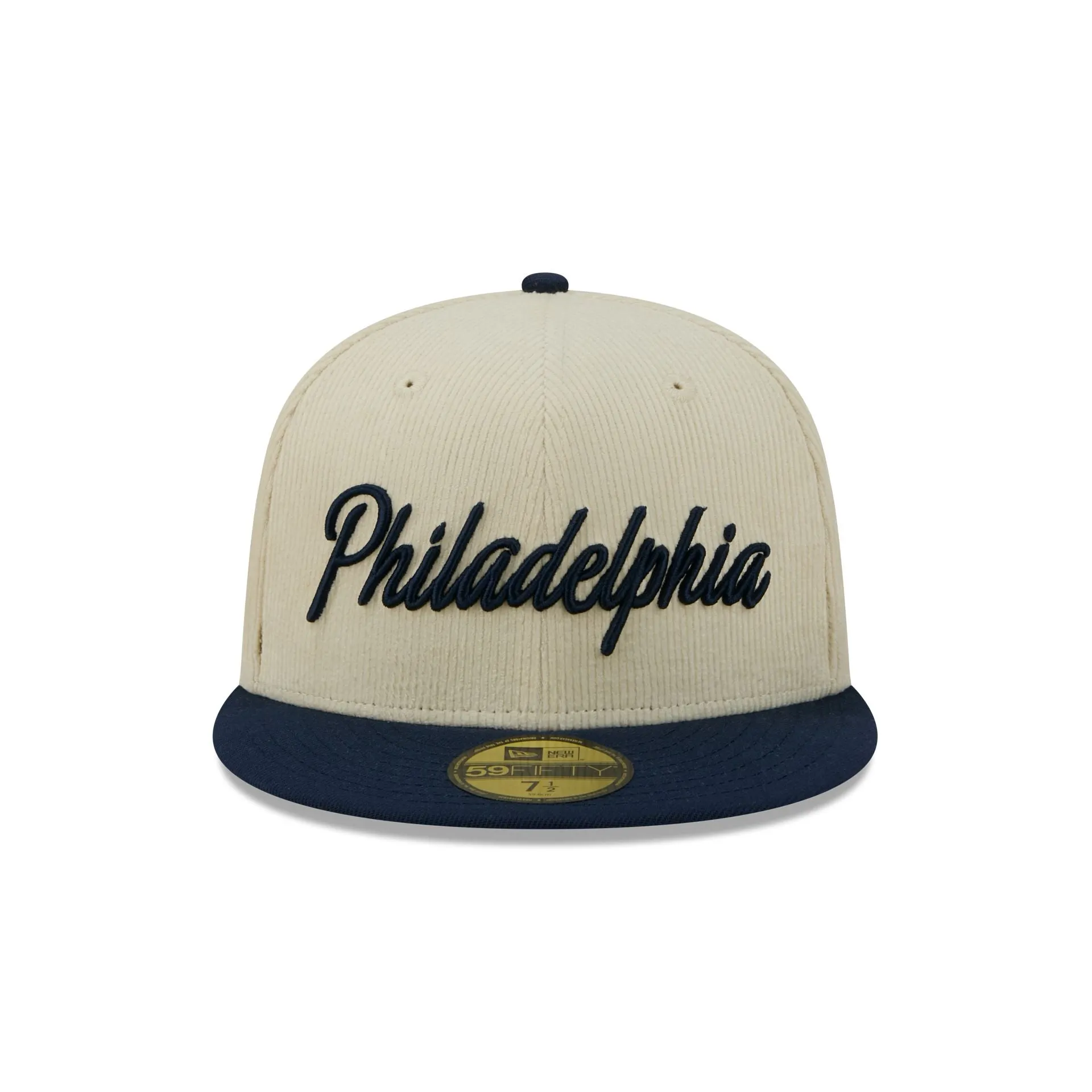 Philadelphia 76ers 2025 City Edition Chrome White Corduroy 59FIFTY Fitted Hat sold by New Era product image thumbnail 2
