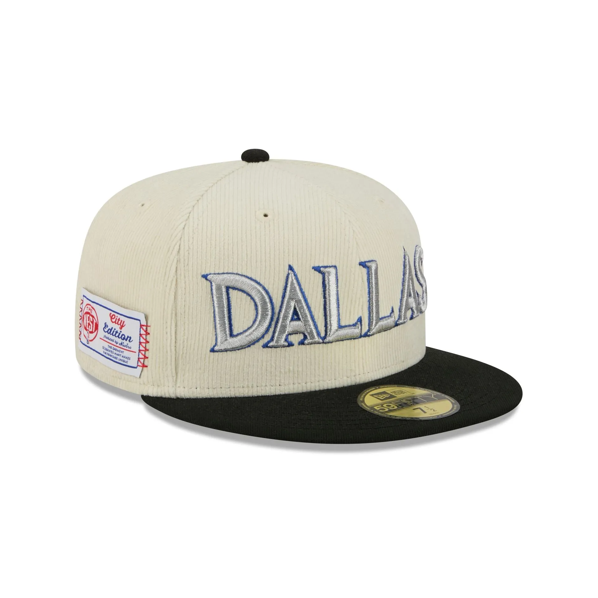Dallas Mavericks 2025 City Edition Chrome White Corduroy 59FIFTY Fitted Hat sold by New Era