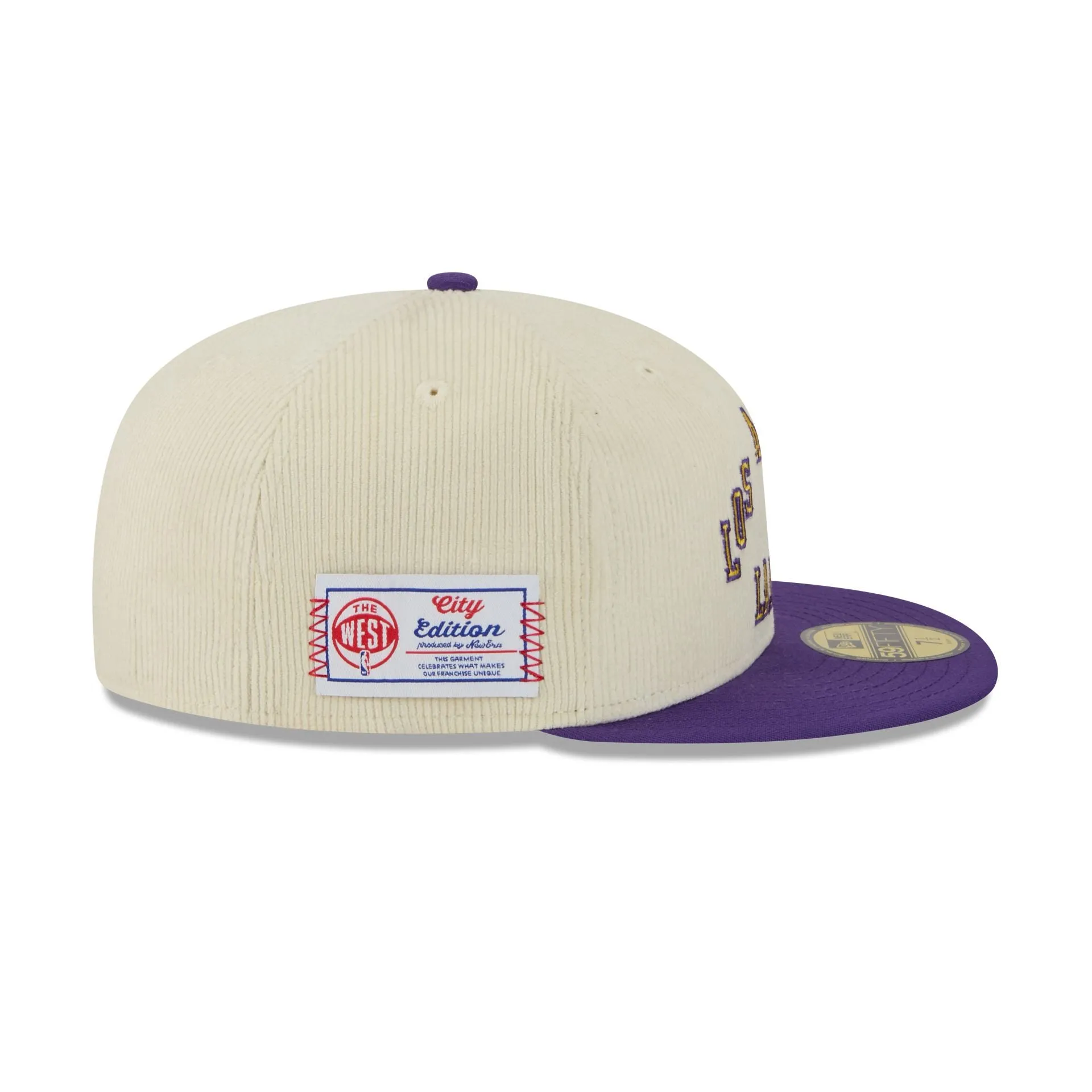 Los Angeles Lakers 2025 City Edition Chrome White Corduroy 59FIFTY Fitted Hat sold by New Era product image thumbnail 4