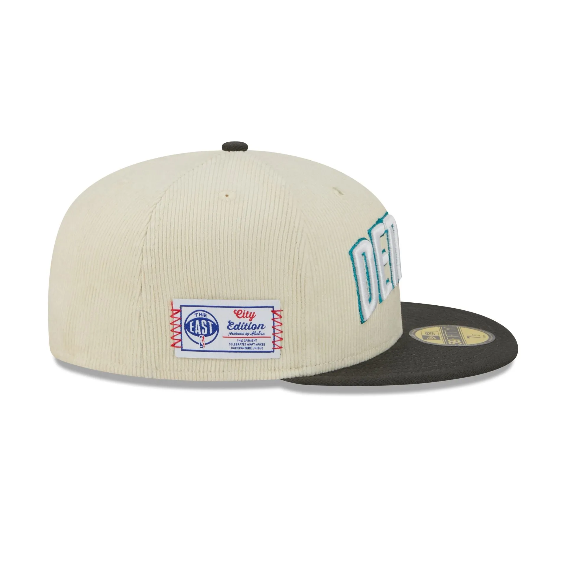 Detroit Pistons 2025 City Edition Chrome White Corduroy 59FIFTY Fitted Hat sold by New Era product image thumbnail 4