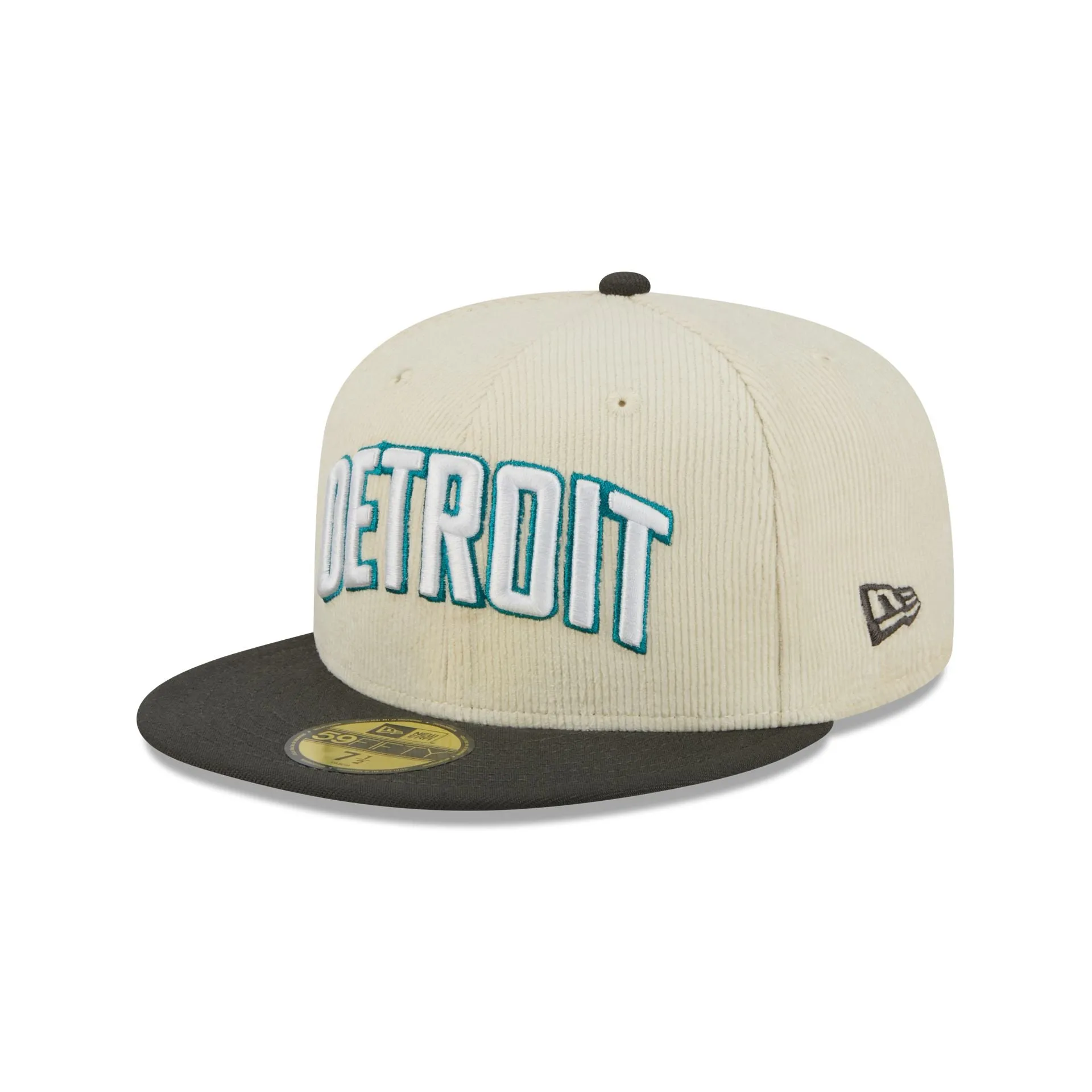 Detroit Pistons 2025 City Edition Chrome White Corduroy 59FIFTY Fitted Hat sold by New Era product image thumbnail 3