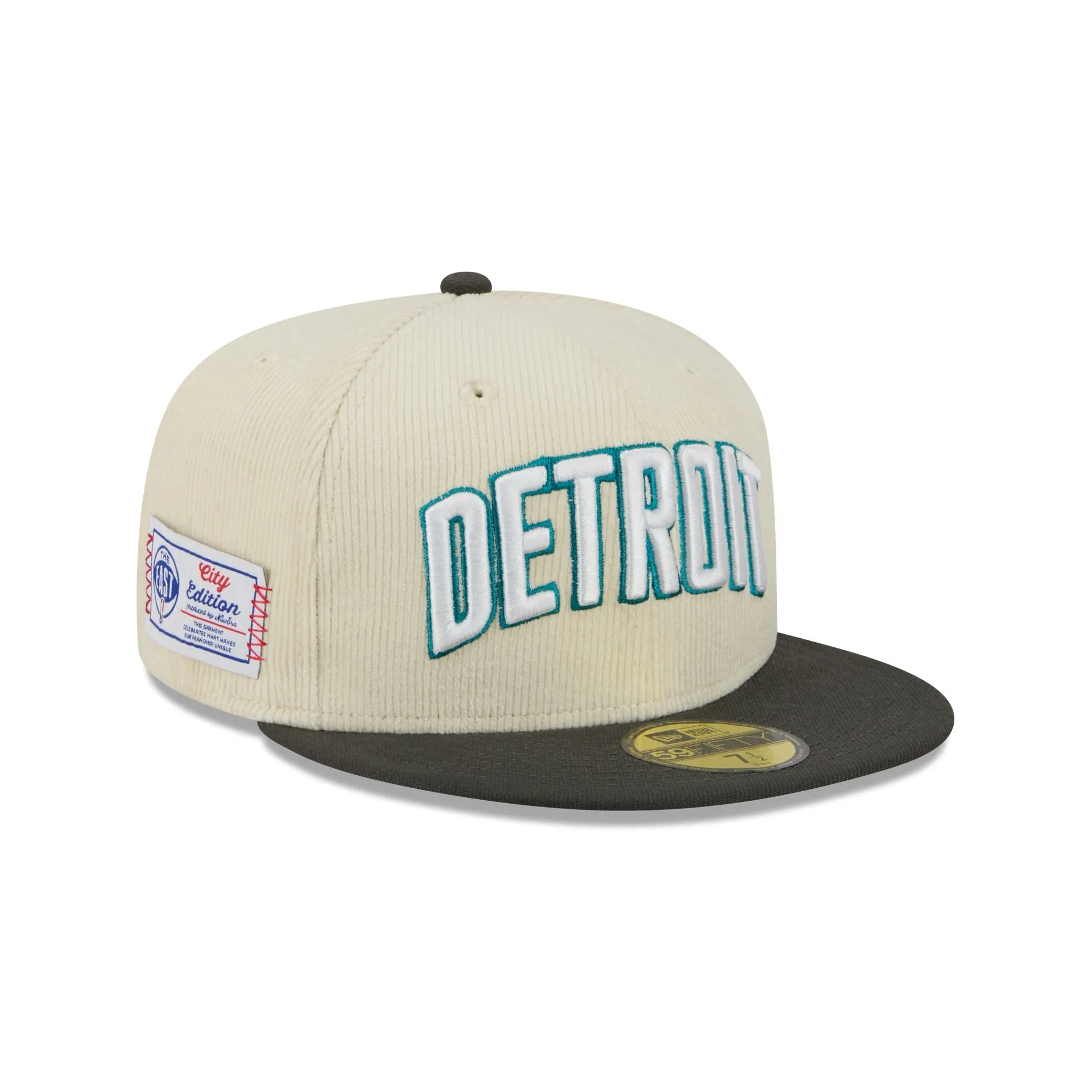 Detroit Pistons 2025 City Edition Chrome White Corduroy 59FIFTY Fitted Hat sold by New Era