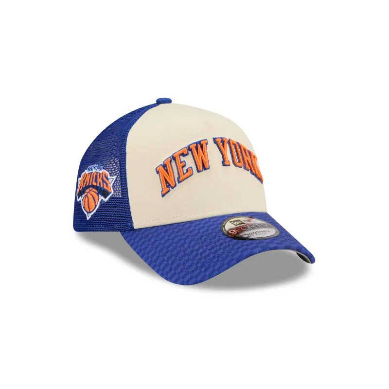 New York Knicks 2025 City Edition 9FORTY A-Frame Trucker Hat sold by New Era