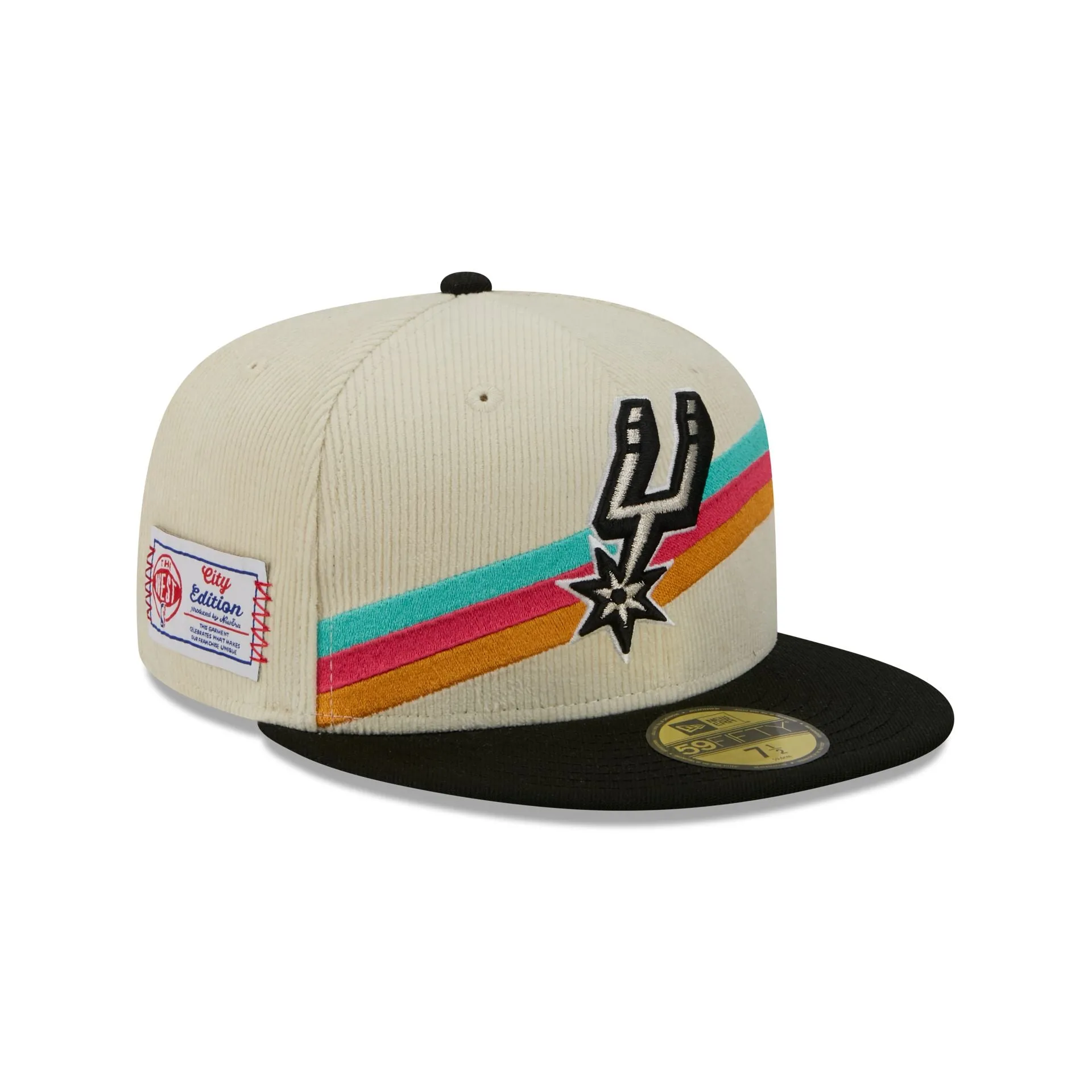 San Antonio Spurs 2025 City Edition Chrome White Corduroy 59FIFTY Fitted Hat sold by New Era