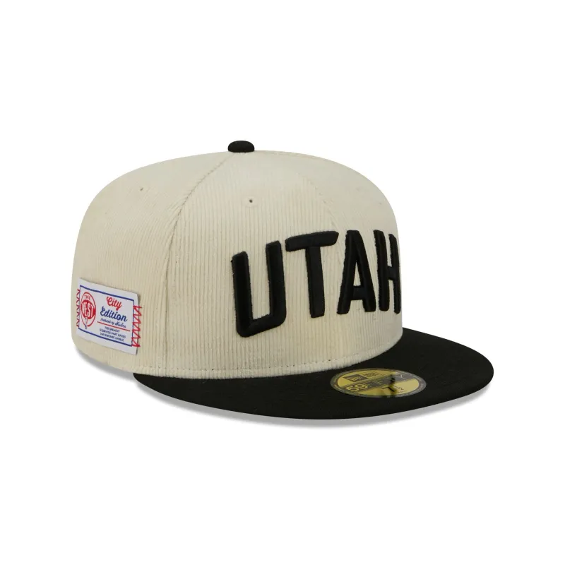 Utah Jazz 2025 City Edition Chrome White Corduroy 59FIFTY Fitted Hat sold by New Era