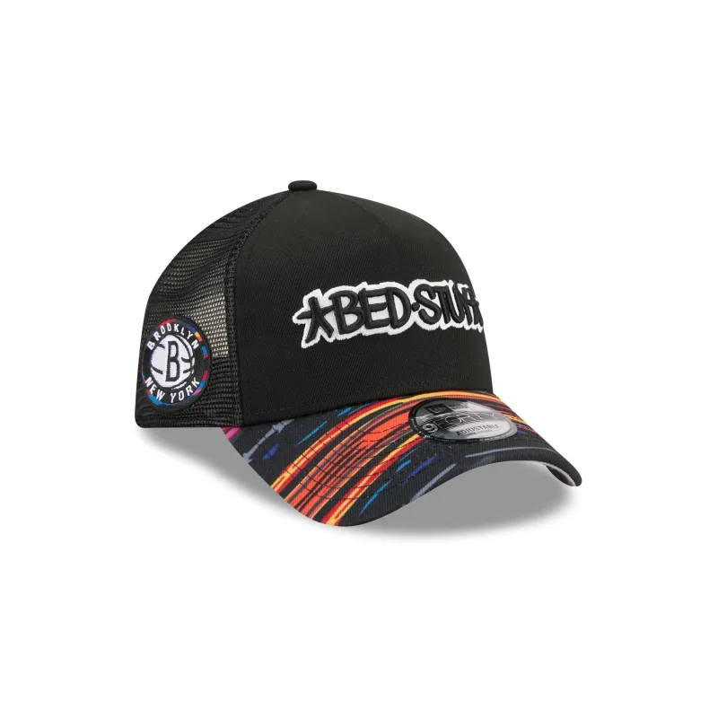 Brooklyn Nets 2025 City Edition 9FORTY A-Frame Trucker Hat sold by New Era