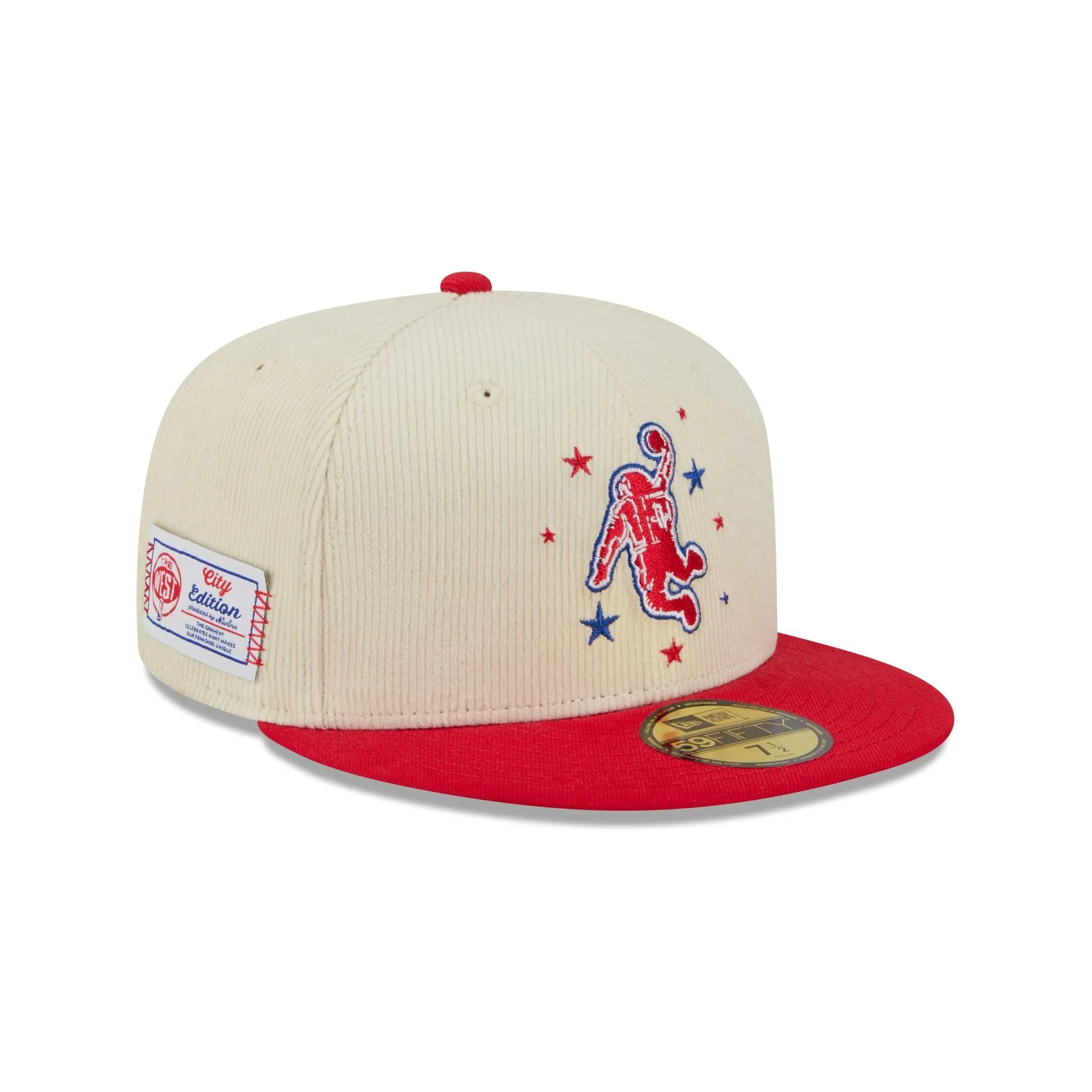 Houston Rockets 2025 City Edition Chrome White Corduroy 59FIFTY Fitted Hat sold by New Era