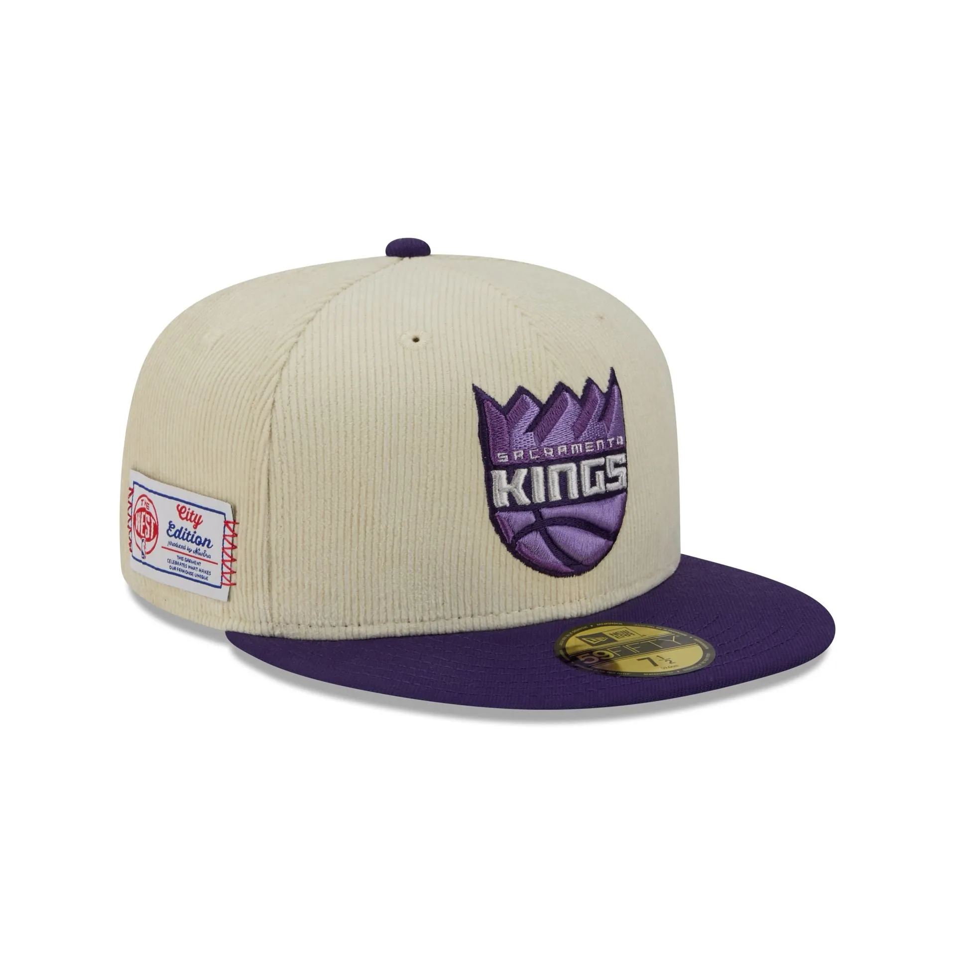 Sacramento Kings 2025 City Edition Chrome White Corduroy 59FIFTY Fitted Hat sold by New Era