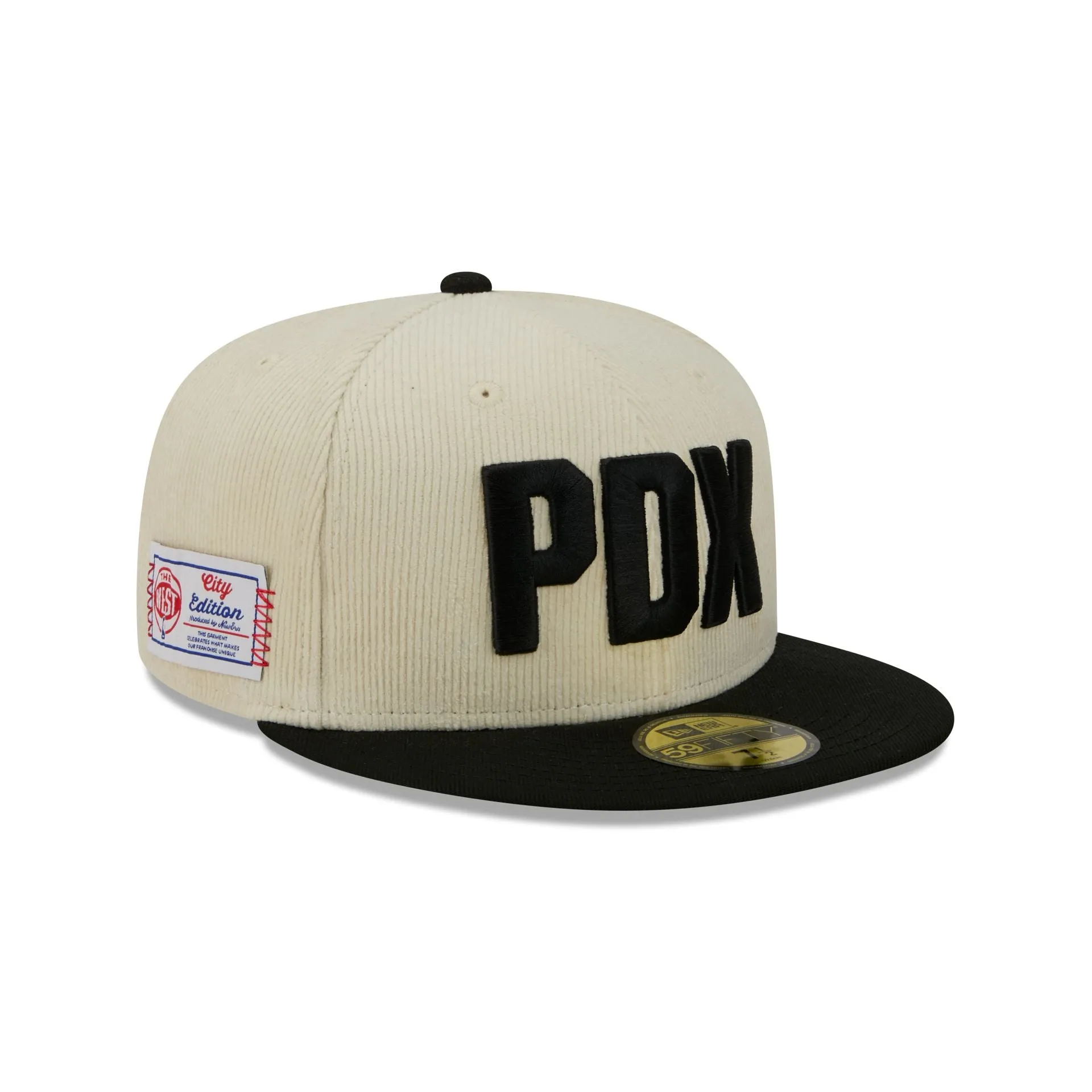 Portland Trail Blazers 2025 City Edition Chrome White Corduroy 59FIFTY Fitted Hat sold by New Era