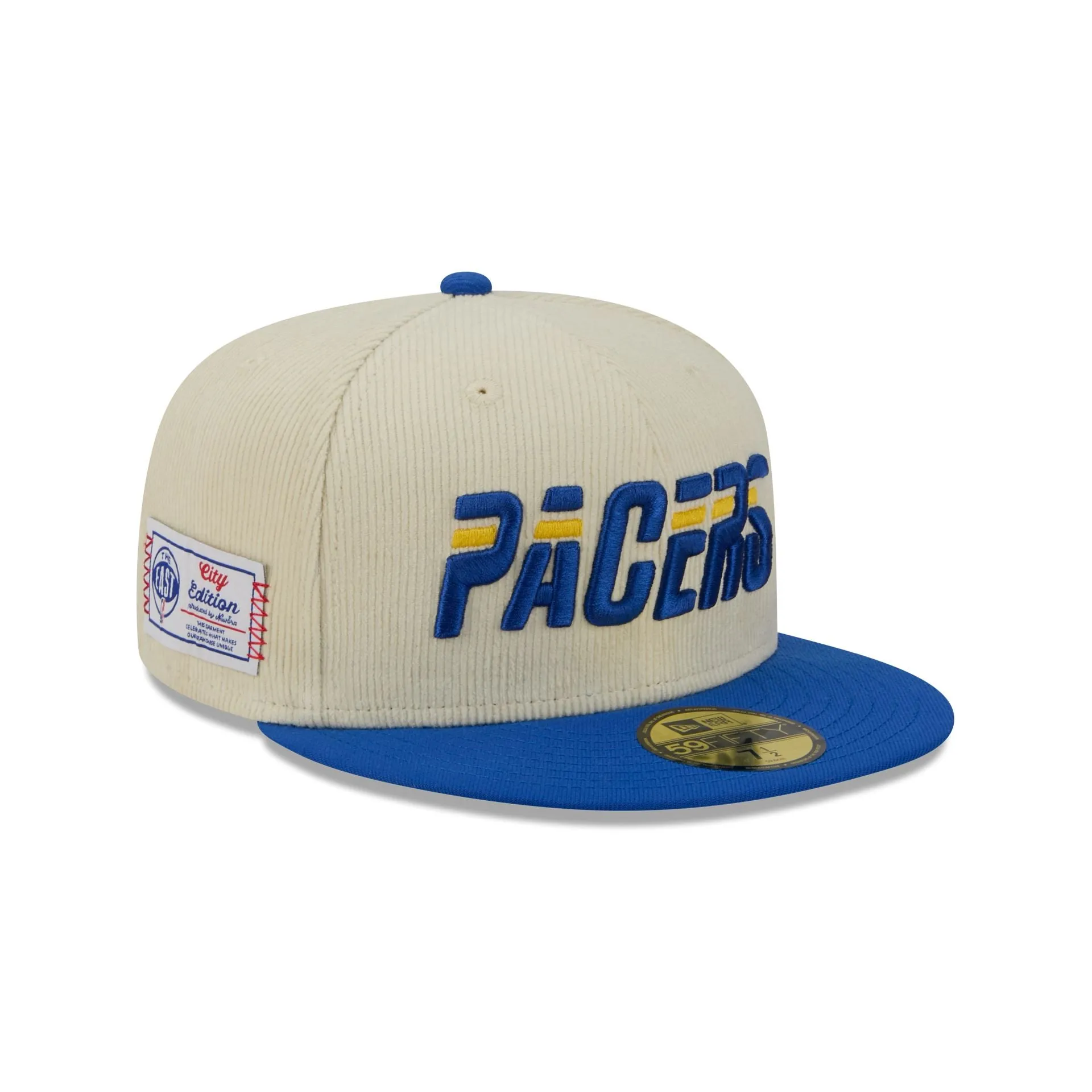 Indiana Pacers 2025 City Edition Chrome White Corduroy 59FIFTY Fitted Hat sold by New Era