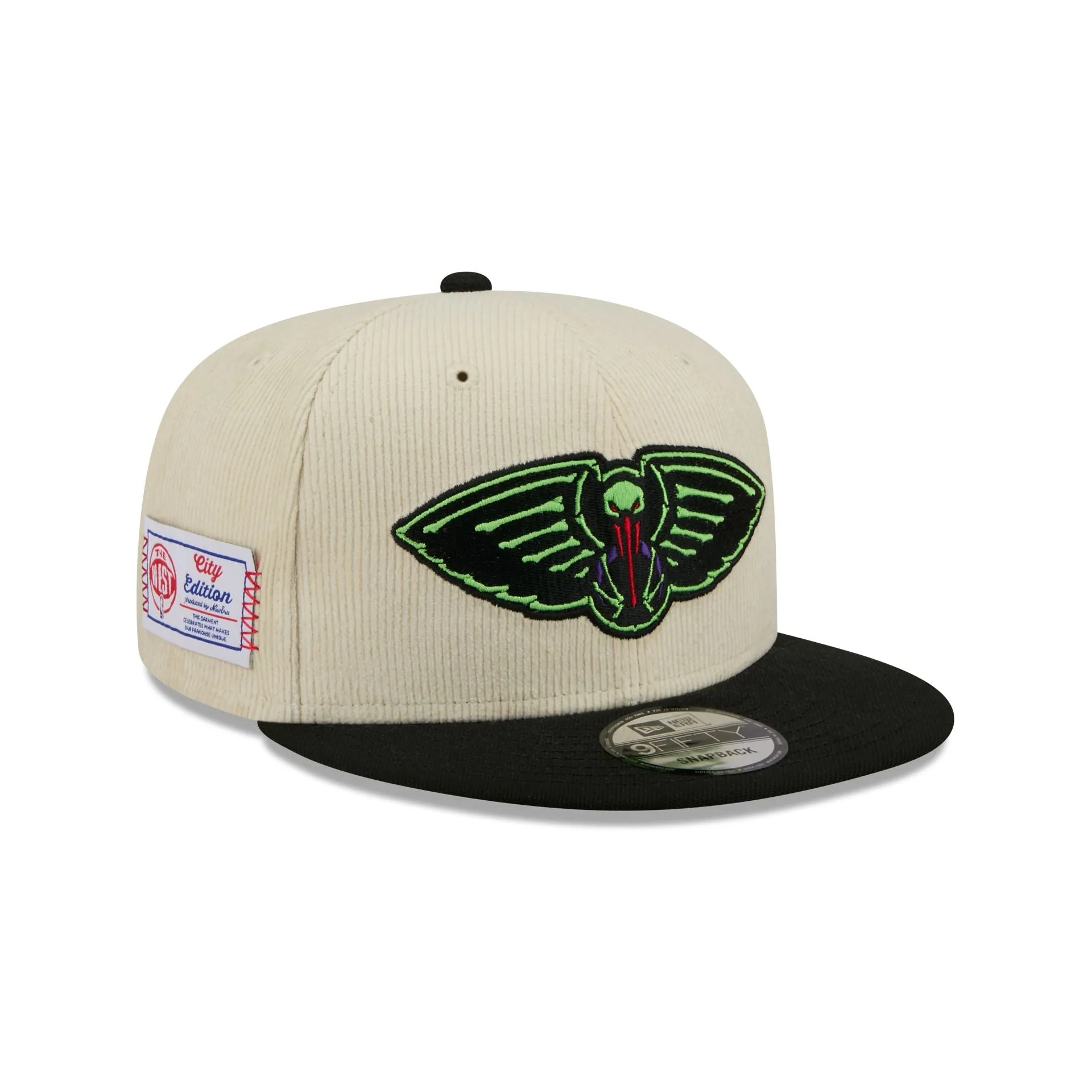New Orleans Pelicans 2025 City Edition Chrome White Corduroy 9FIFTY Snapback Hat sold by New Era