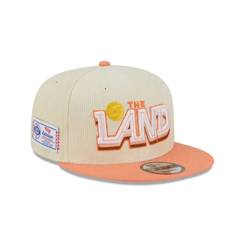 Cleveland Cavaliers 2025 City Edition Chrome White Corduroy 9FIFTY Snapback Hat sold by New Era