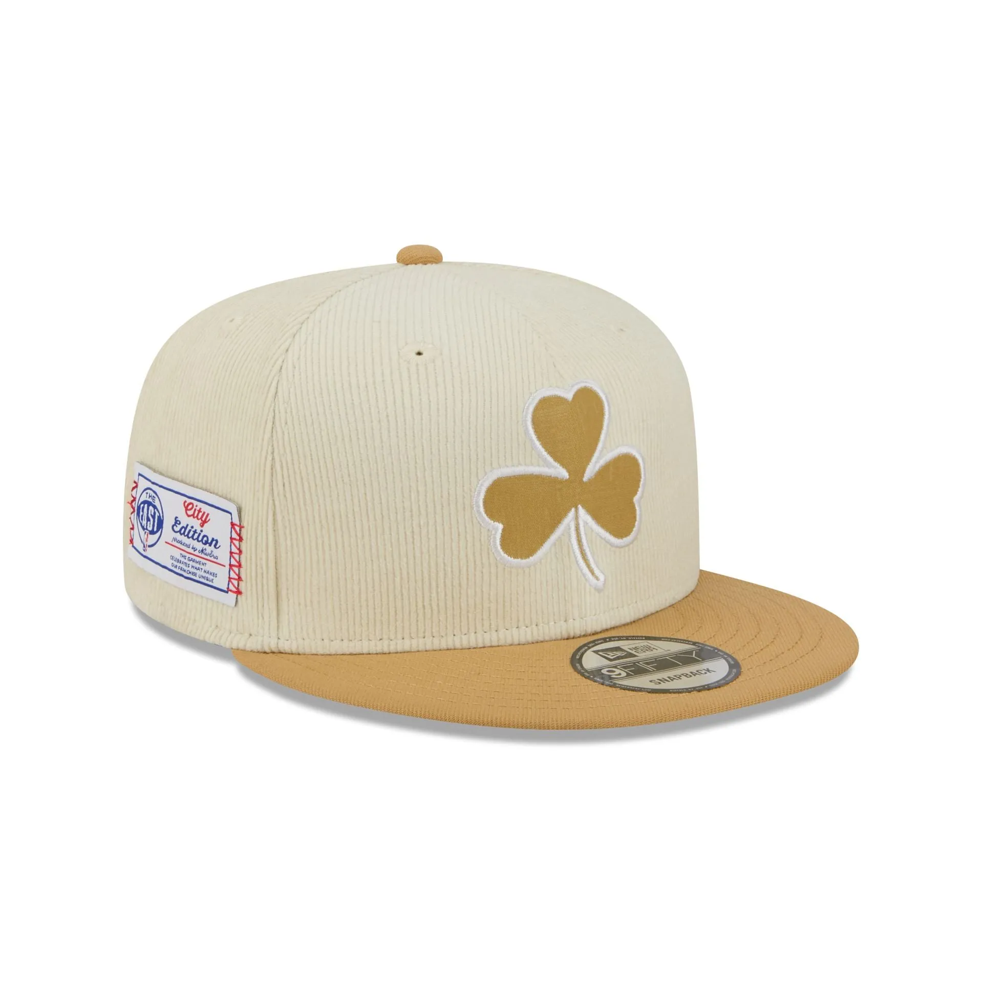 Boston Celtics 2025 City Edition Chrome White Corduroy 9FIFTY Snapback Hat sold by New Era