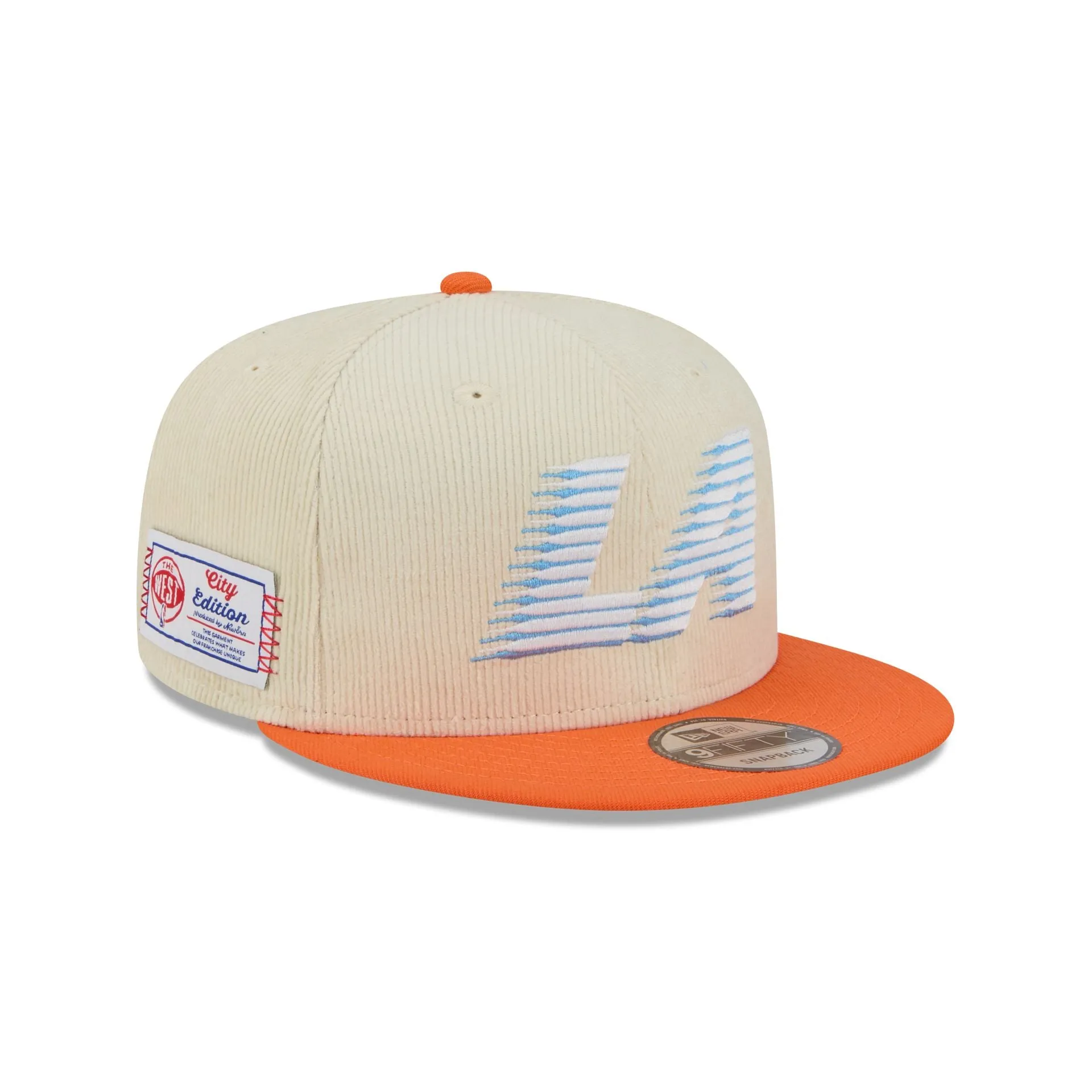 Los Angeles Clippers 2025 City Edition Chrome White Corduroy 9FIFTY Snapback Hat sold by New Era